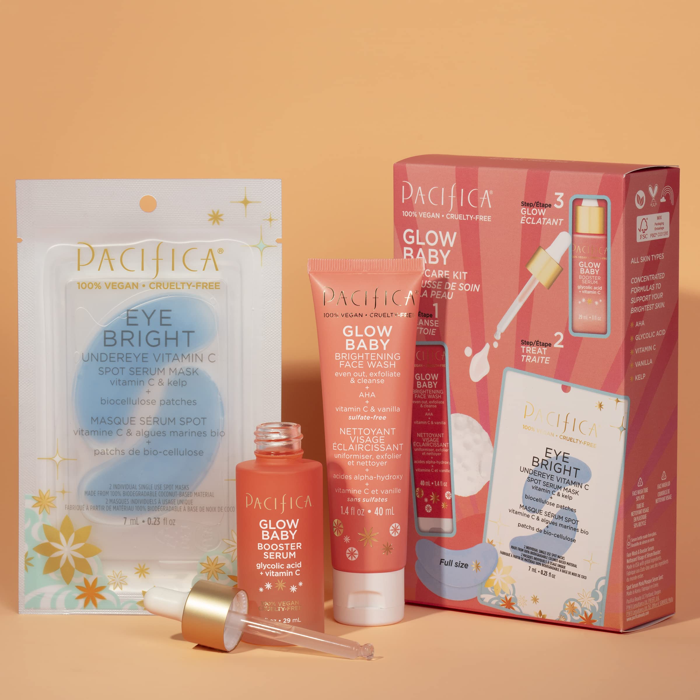 Foto 5 pulgar | Set De Regalo Para El Cuidado De La Piel Pacifica Beauty Glow Baby Vitamin C - Venta Internacional.