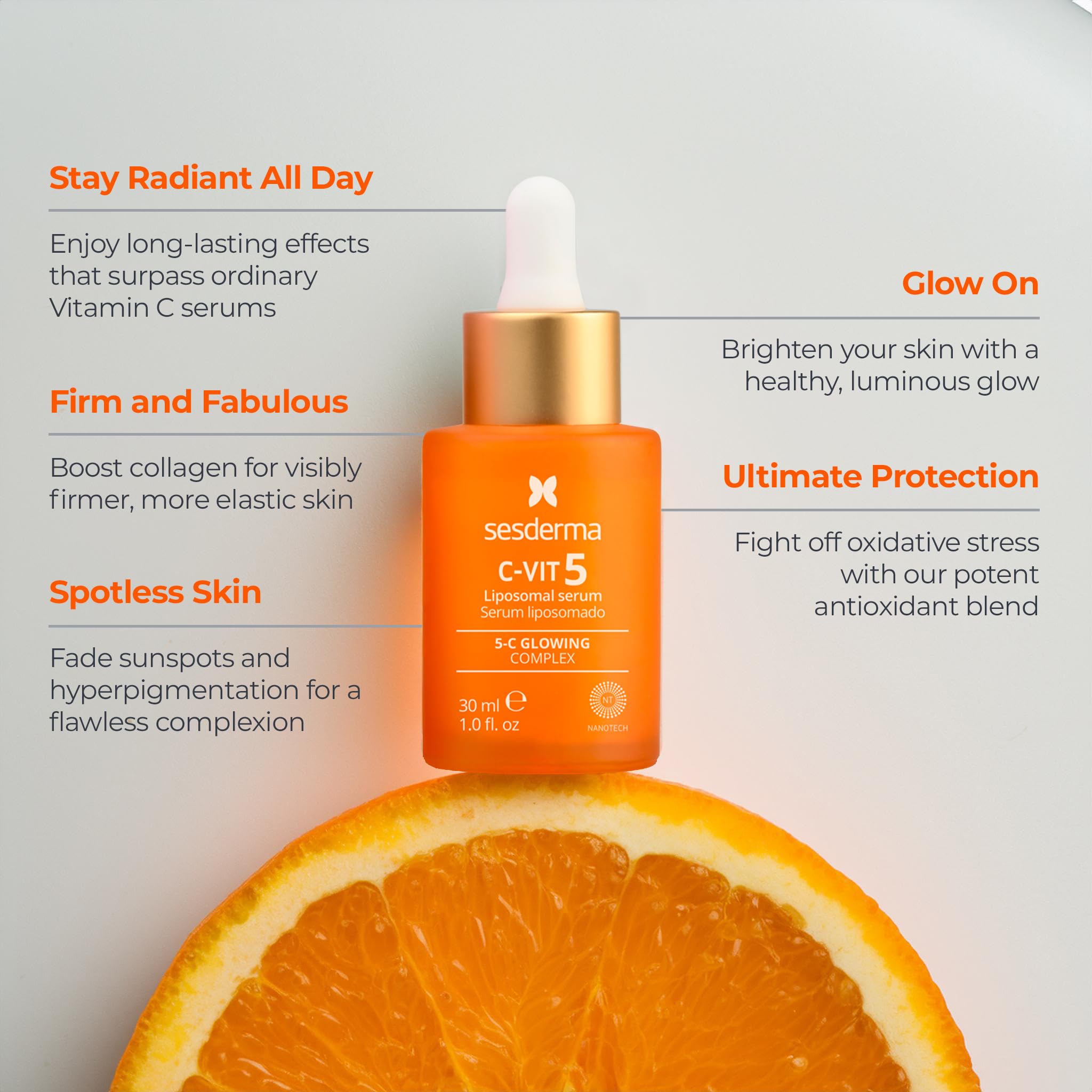 Foto 3 pulgar | Sérum Sesderma C-vit 5 Fusion Vitamina C, 30 Ml, Hidratante Y Resplandeciente - Venta Internacional.