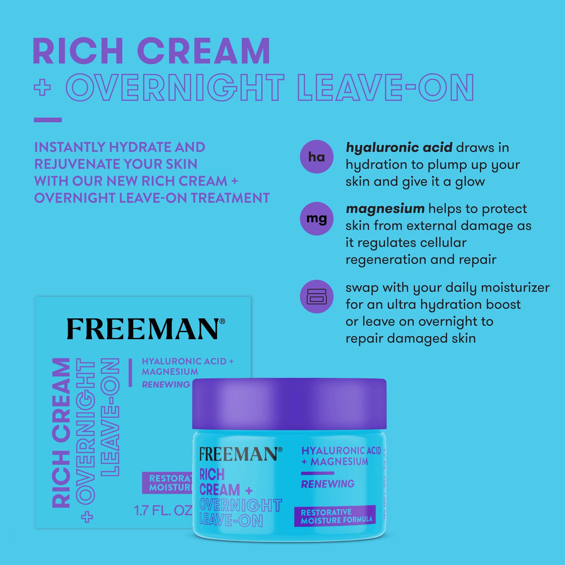 Foto 3 pulgar | Crema Hidratante Freeman Restorative 50 Ml Con Magnesio Y Ácido Hialurónico - Venta Internacional.