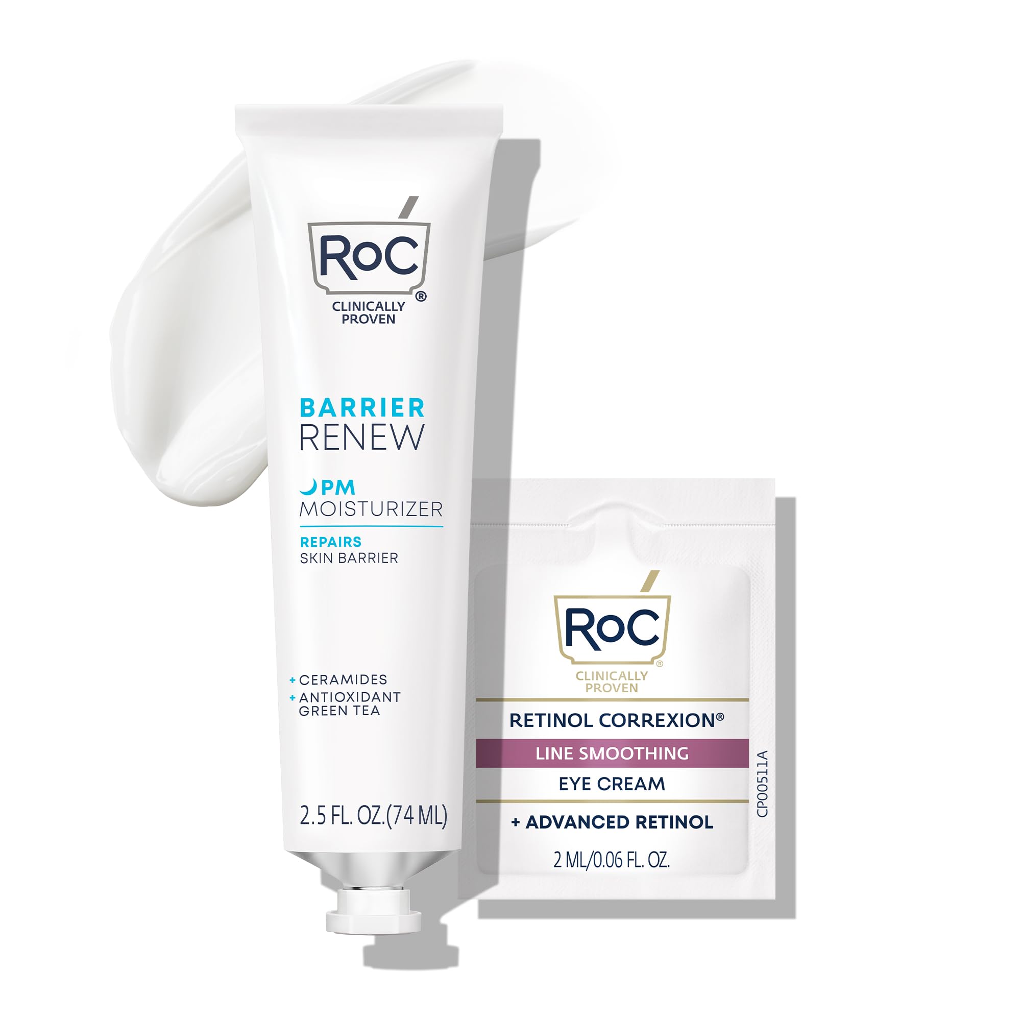 Hidratante Nocturno Roc Barrier Renew Con Ceramidas 75 Ml + Crema Para Ojos - Venta Internacional.