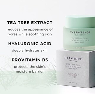 Foto 4 | Cream The Face Shop, Minimizador De Poros Con Forma De Árbol De Té, Hidratante, 50 Ml - Venta Internacional.