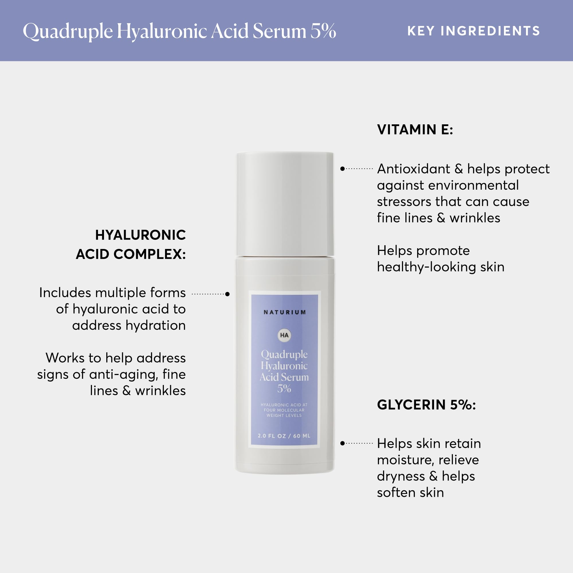 Foto 6 pulgar | Serum Naturium Quadruple Ácido Hialurónico 5% Jumbo 60 Ml - Venta Internacional.