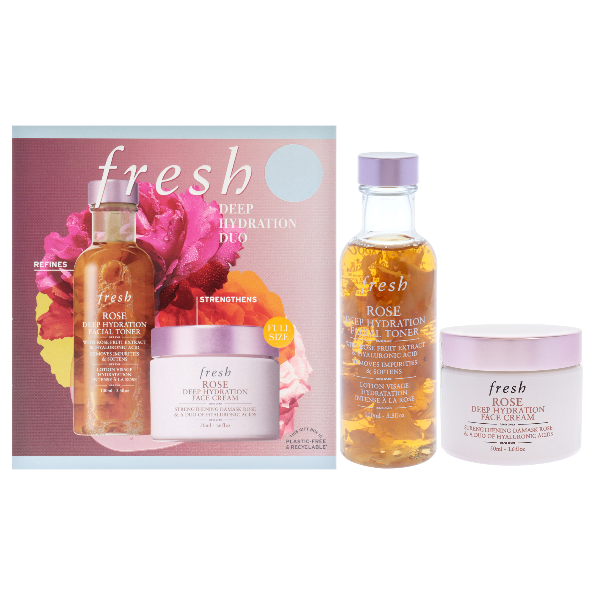 Set De Cuidado De La Piel: Tónico Y Crema Facial Fresh Deep Hydration - Venta Internacional.