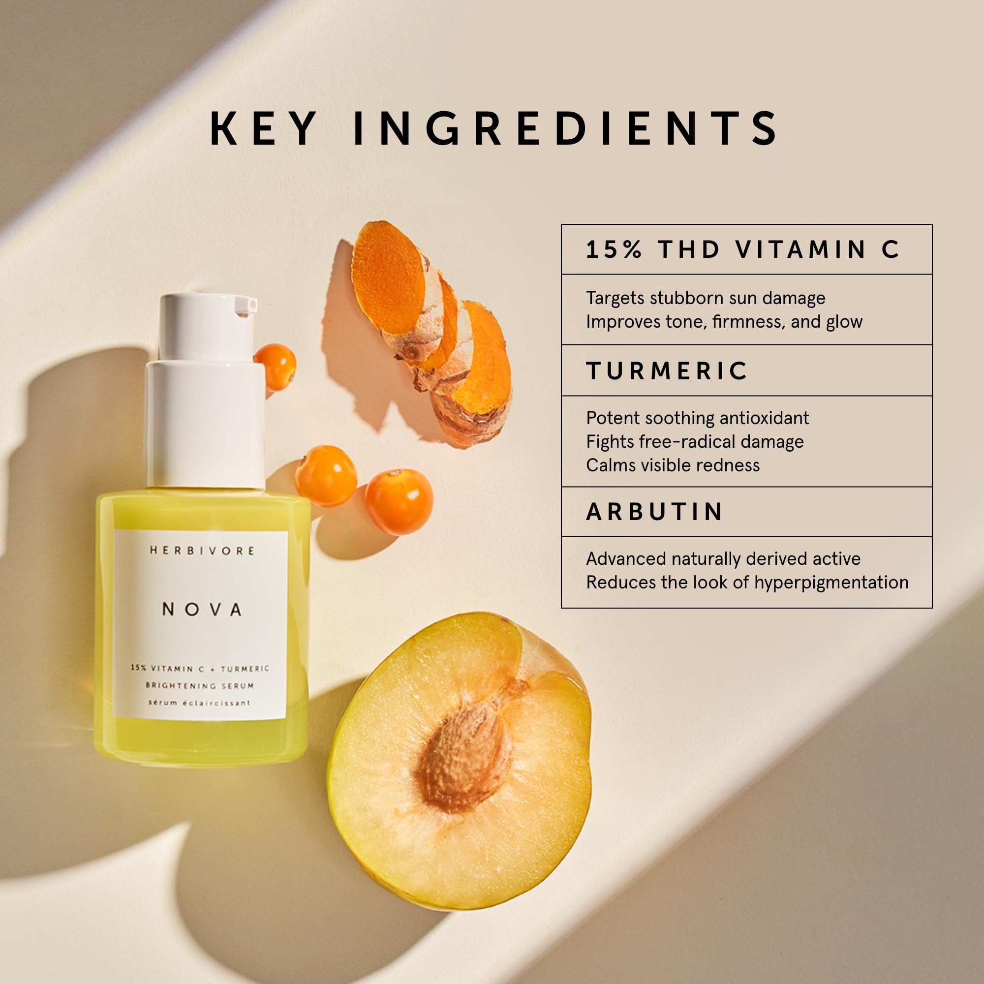 Foto 4 pulgar | Sérum Herbivore Nova Brightening 30 Ml Con 15% De Vitamina C Y Cúrcuma - Venta Internacional.