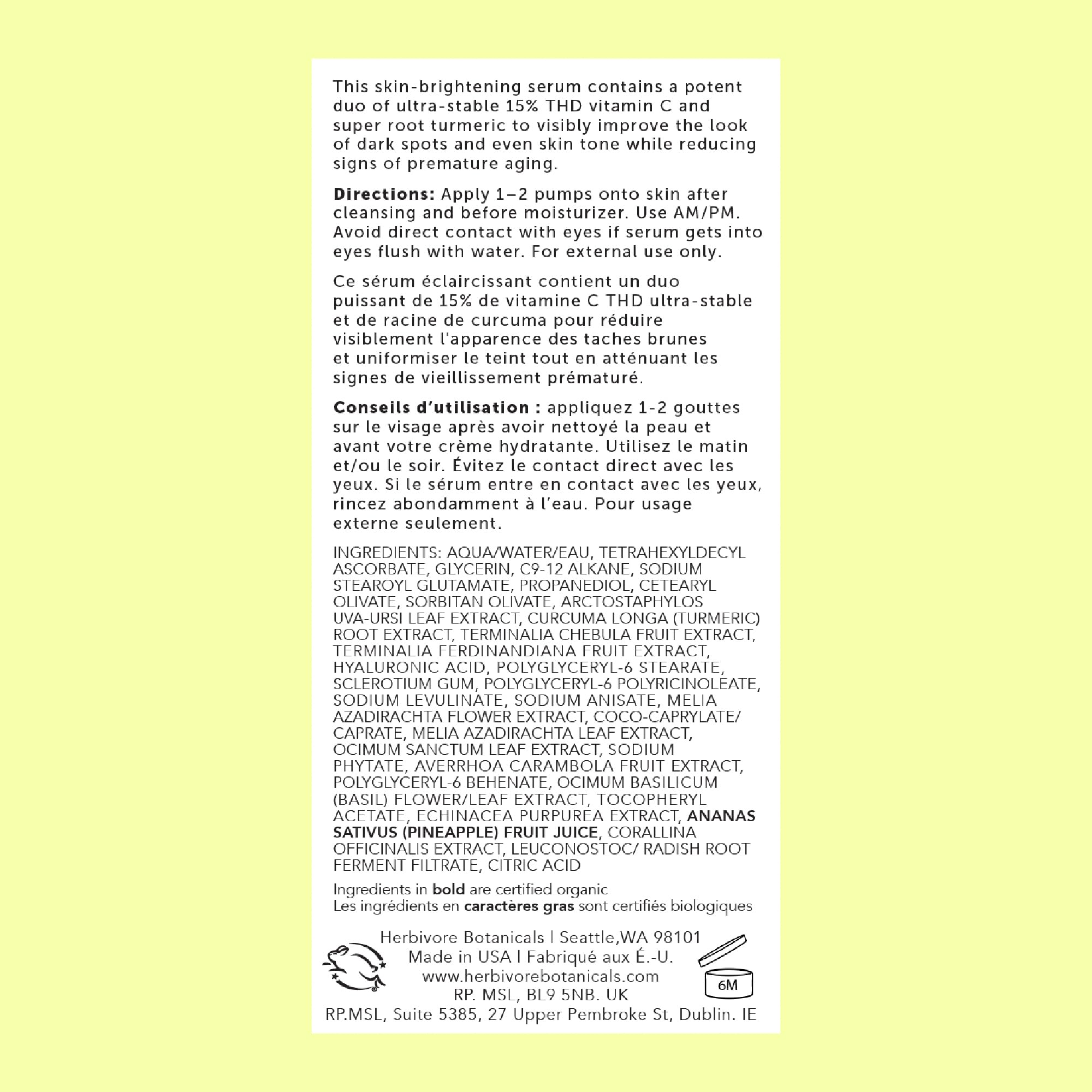 Foto 5 pulgar | Sérum Herbivore Nova Brightening 30 Ml Con 15% De Vitamina C Y Cúrcuma - Venta Internacional.