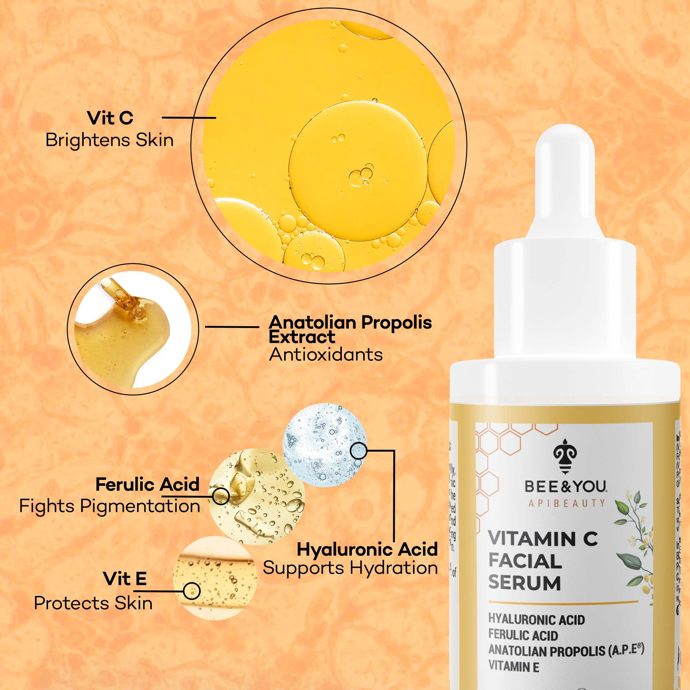 Foto 3 pulgar | Crema Facial Serum Bee & You Antienvejecimiento Con Vitamina C 30 Ml - Venta Internacional.