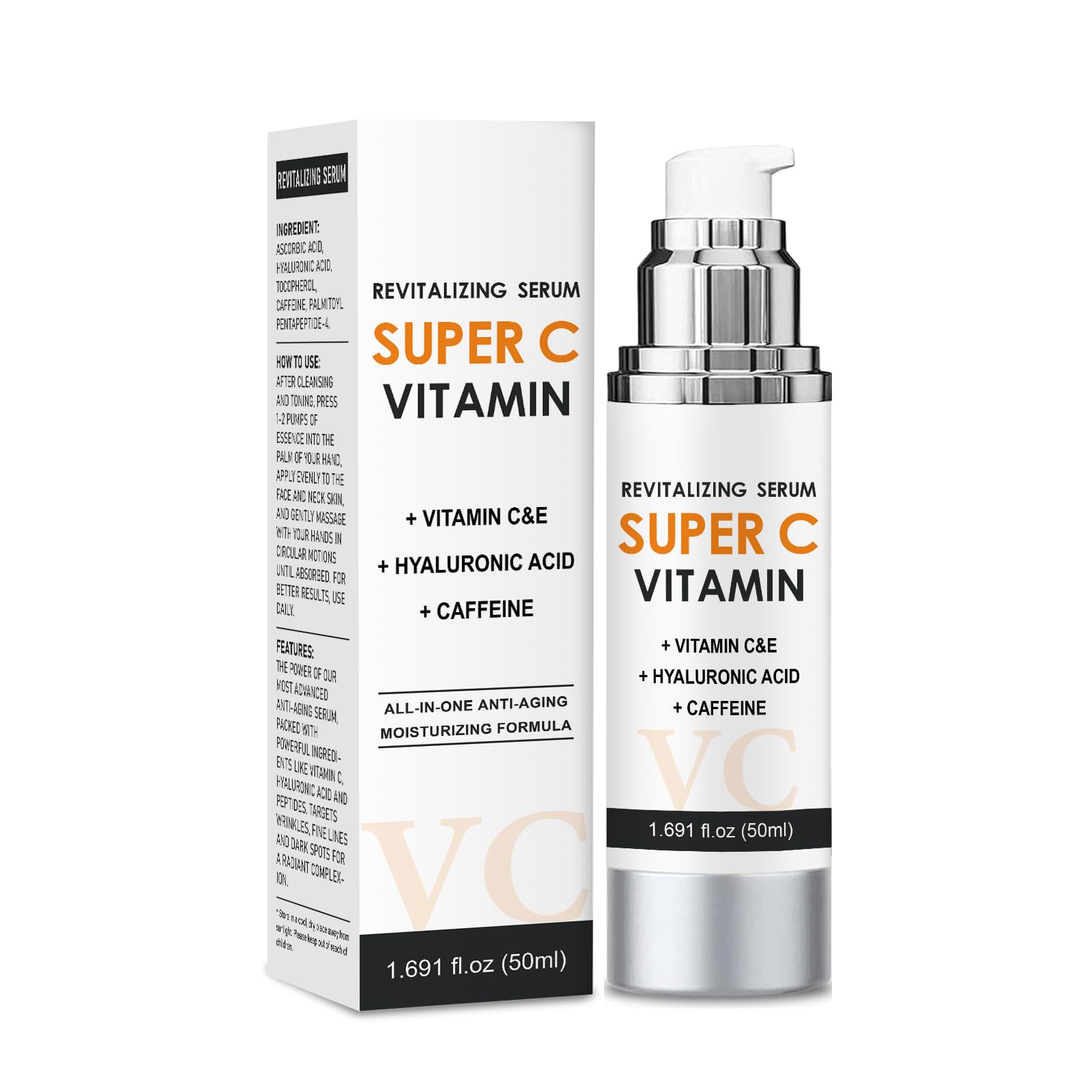 Sérum De Vitamina C Genérico Super Para Mujeres Mayores De 70 Años, 50 Ml - Venta Internacional.