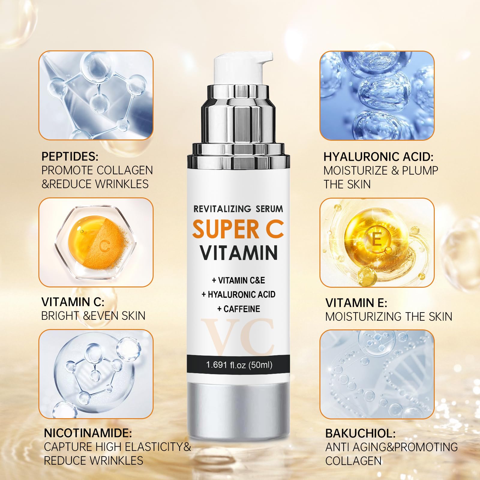 Foto 6 | Sérum De Vitamina C Genérico Super Para Mujeres Mayores De 70 Años, 50 Ml - Venta Internacional.