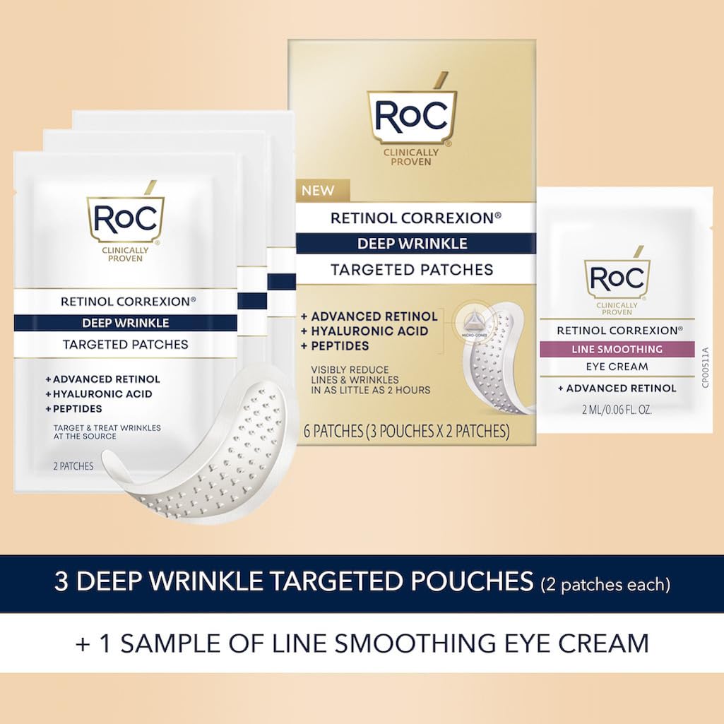 Foto 2 | Parches Antiarrugas RoC Deep Wrinkle 6 Piezas - Venta Internacional