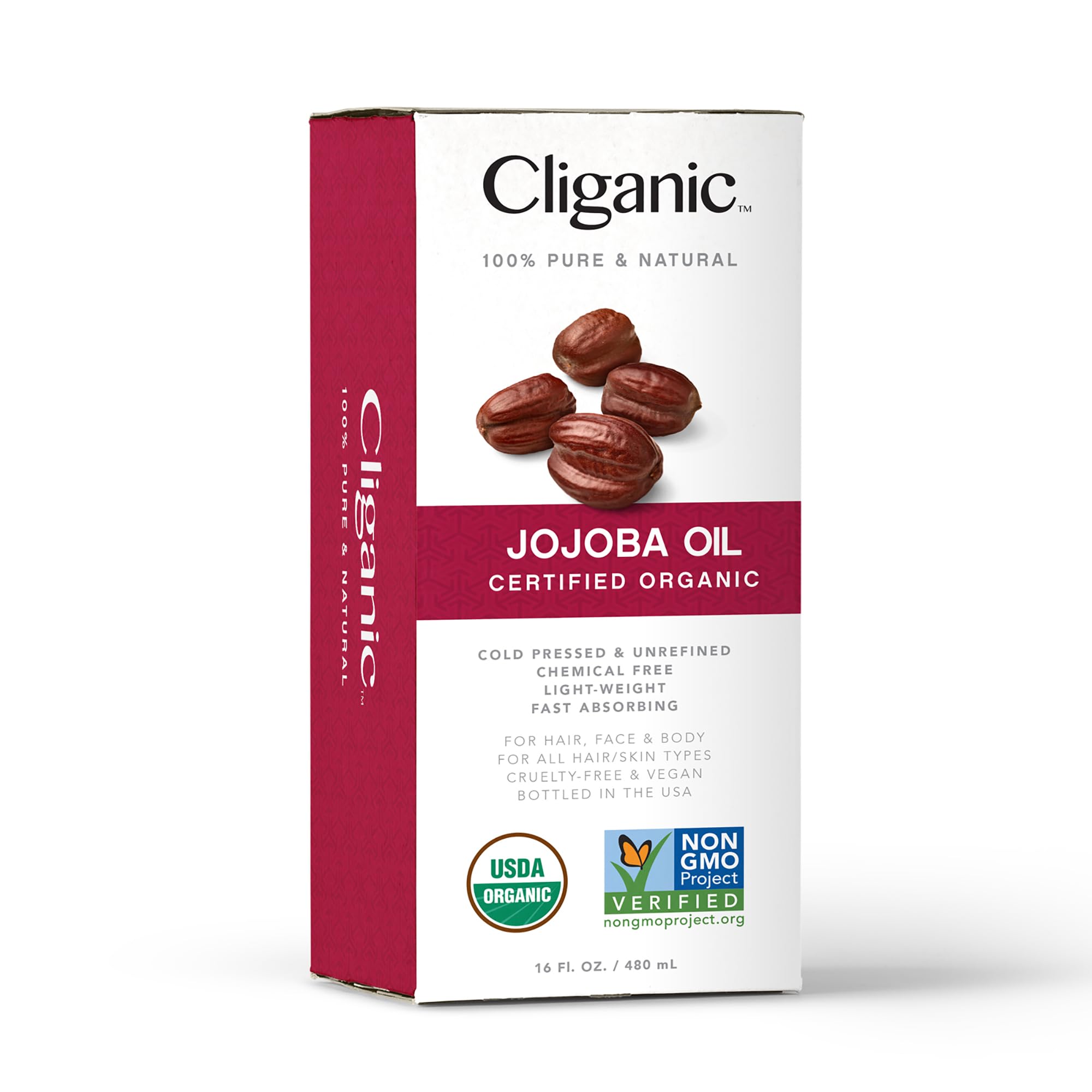 Foto 3 pulgar | Aceite De Jojoba Cliganic, 473 Ml, Orgánico Del Usda, Con Bomba Para Rostro Y Cabello - Venta Internacional.