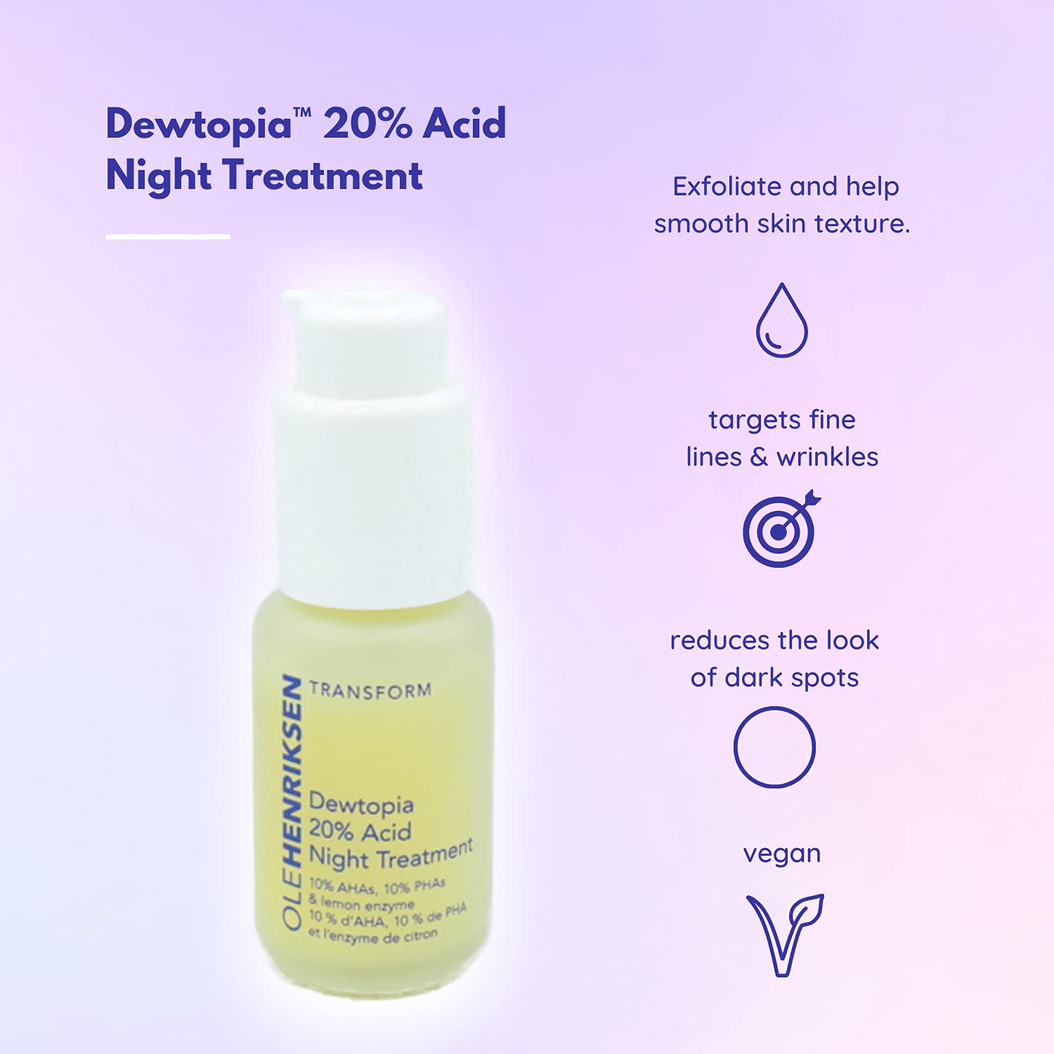 Foto 3 pulgar | Tratamiento Nocturno Ole Henriksen Dewtopia Acid 30 Ml - Venta Internacional.