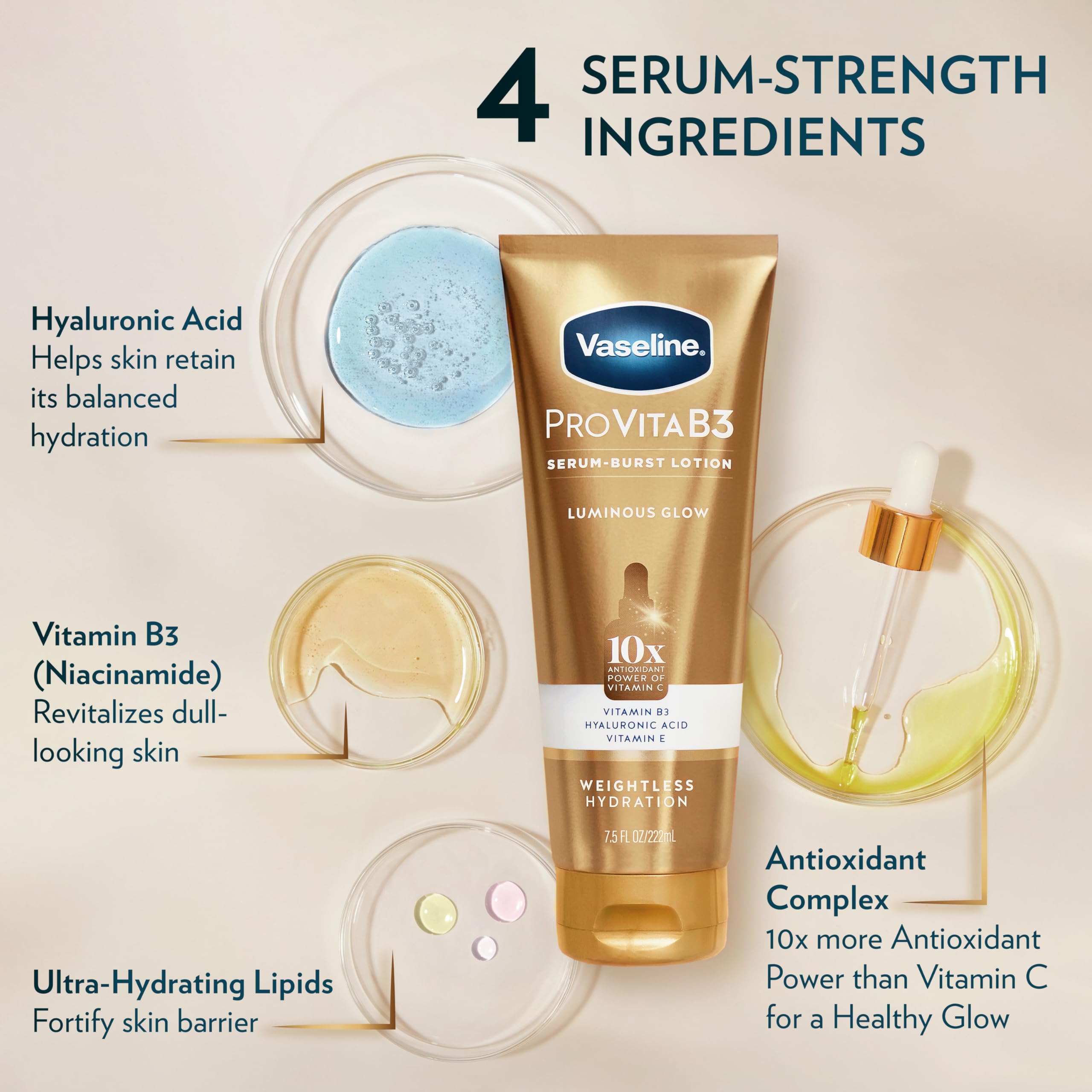 Foto 4 pulgar | Loción Vaseline Pro VitaB3 Serum Burst Luminous Glow 220 ml - Venta Internacional