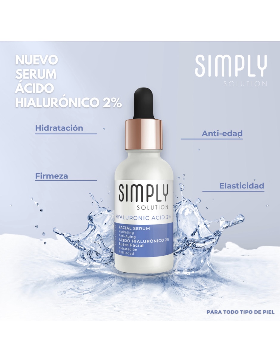 Foto 5 pulgar | Suero Facial Simply Solution Acido Hialuronico 2% 30 ml