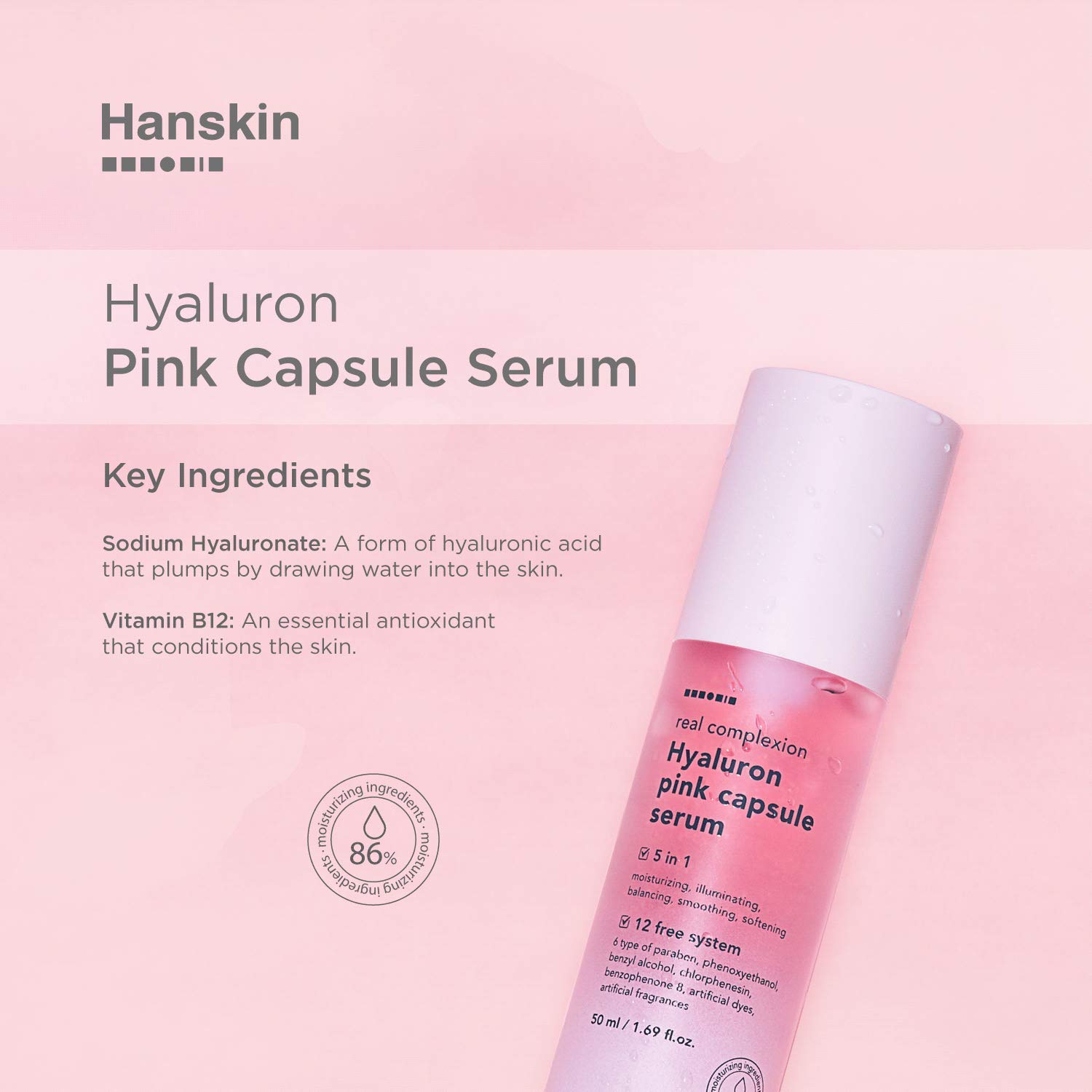 Foto 4 pulgar | Sérum Hanskin Real Complexion Hyaluron Pink, Cápsula De 50 Ml - Venta Internacional.