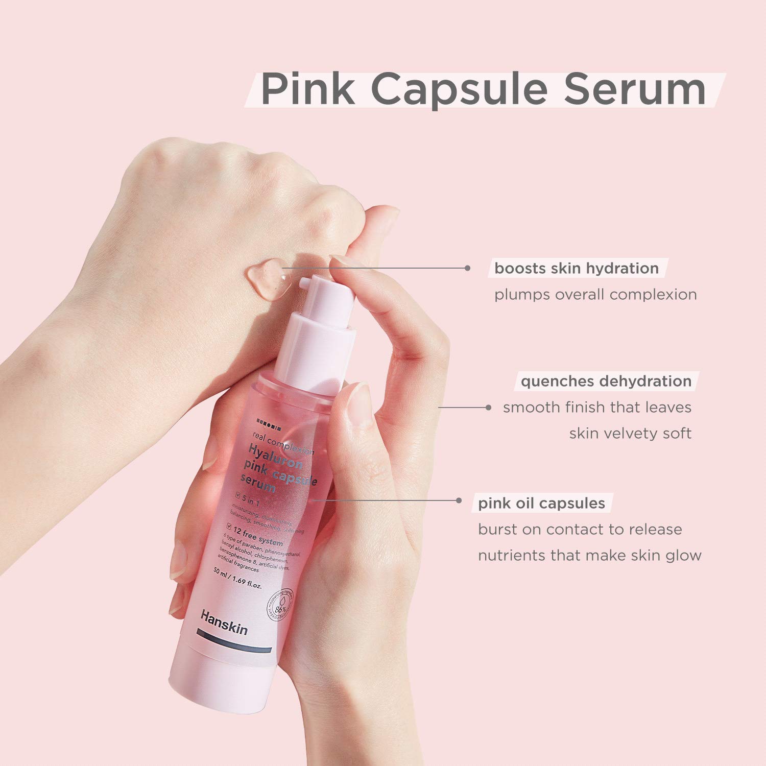 Foto 5 pulgar | Sérum Hanskin Real Complexion Hyaluron Pink, Cápsula De 50 Ml - Venta Internacional.