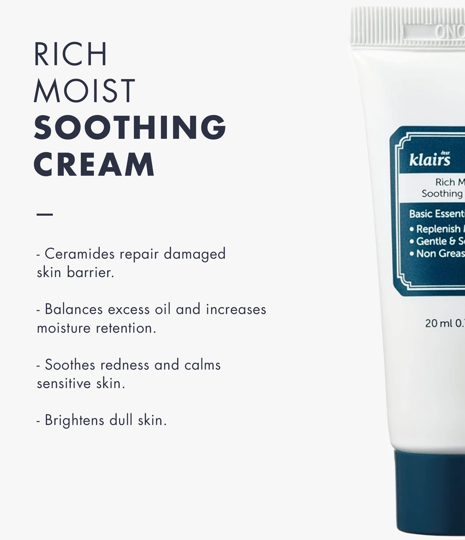 Foto 3 pulgar | Crema Hidratante Dearklairs Rich Moist Calmante, 20 Ml, Sensitive - Venta Internacional.