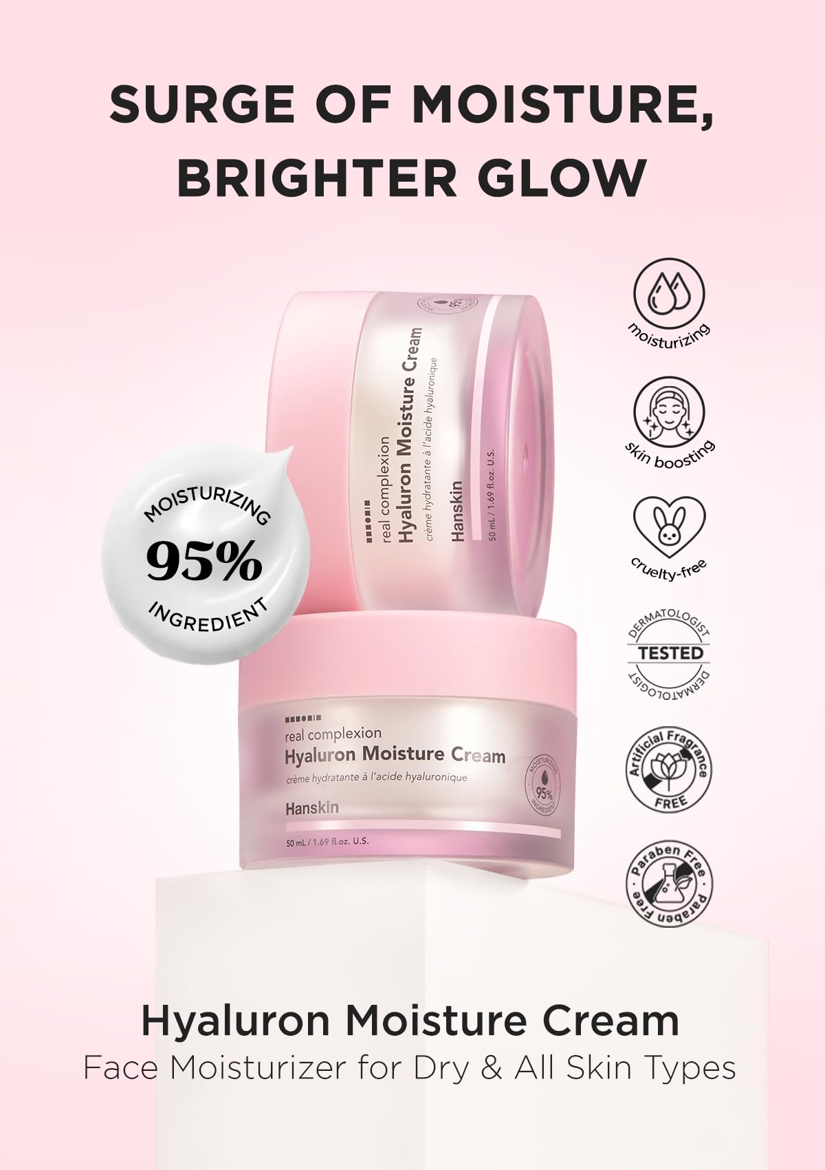 Foto 3 pulgar | Crema Hidratante Hanskin Real Complexion Hyaluronic 50 ml - Venta Internacional