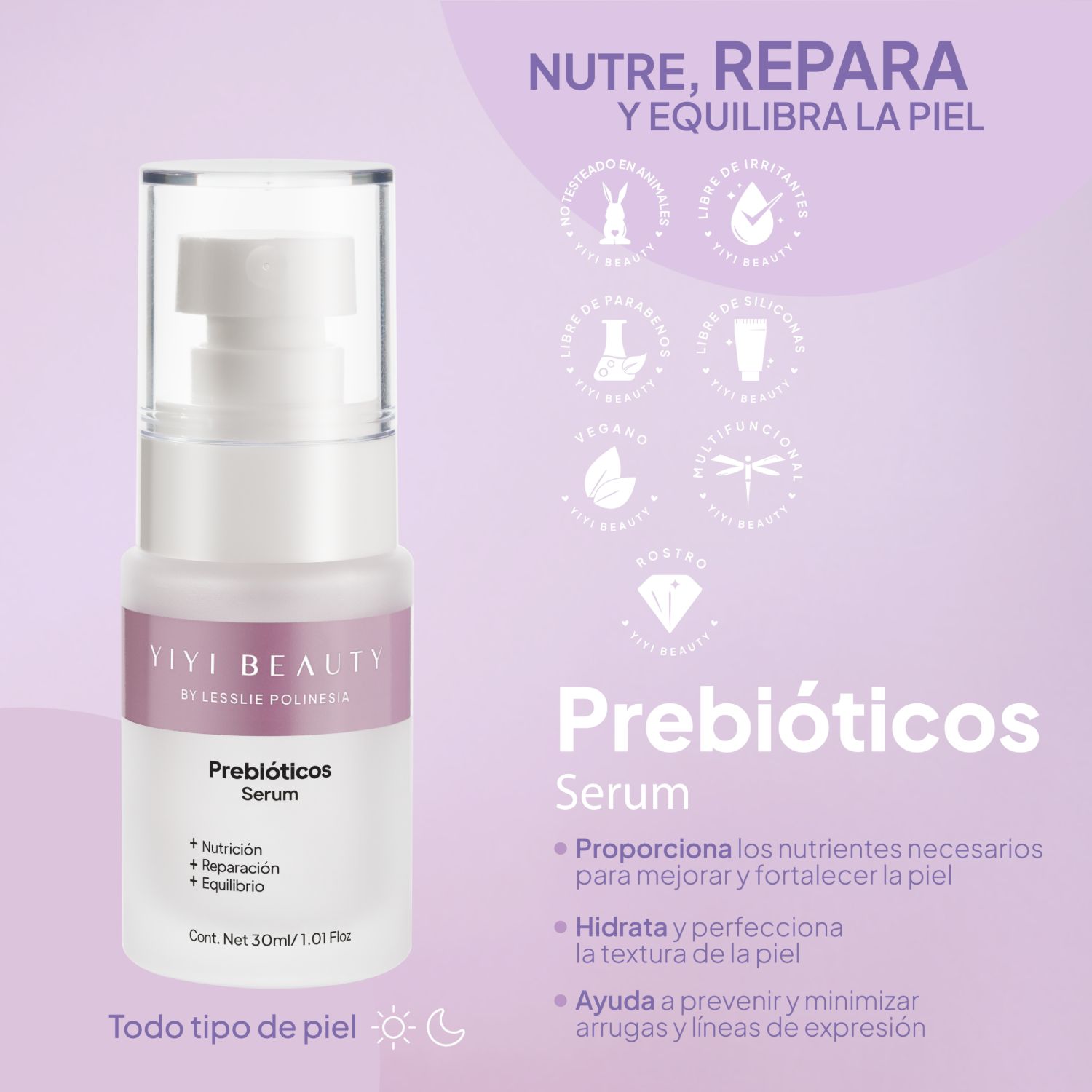 Foto 5 | Suero Facial Prebióticos 30 ml para Protección y Equilibrio de la Piel