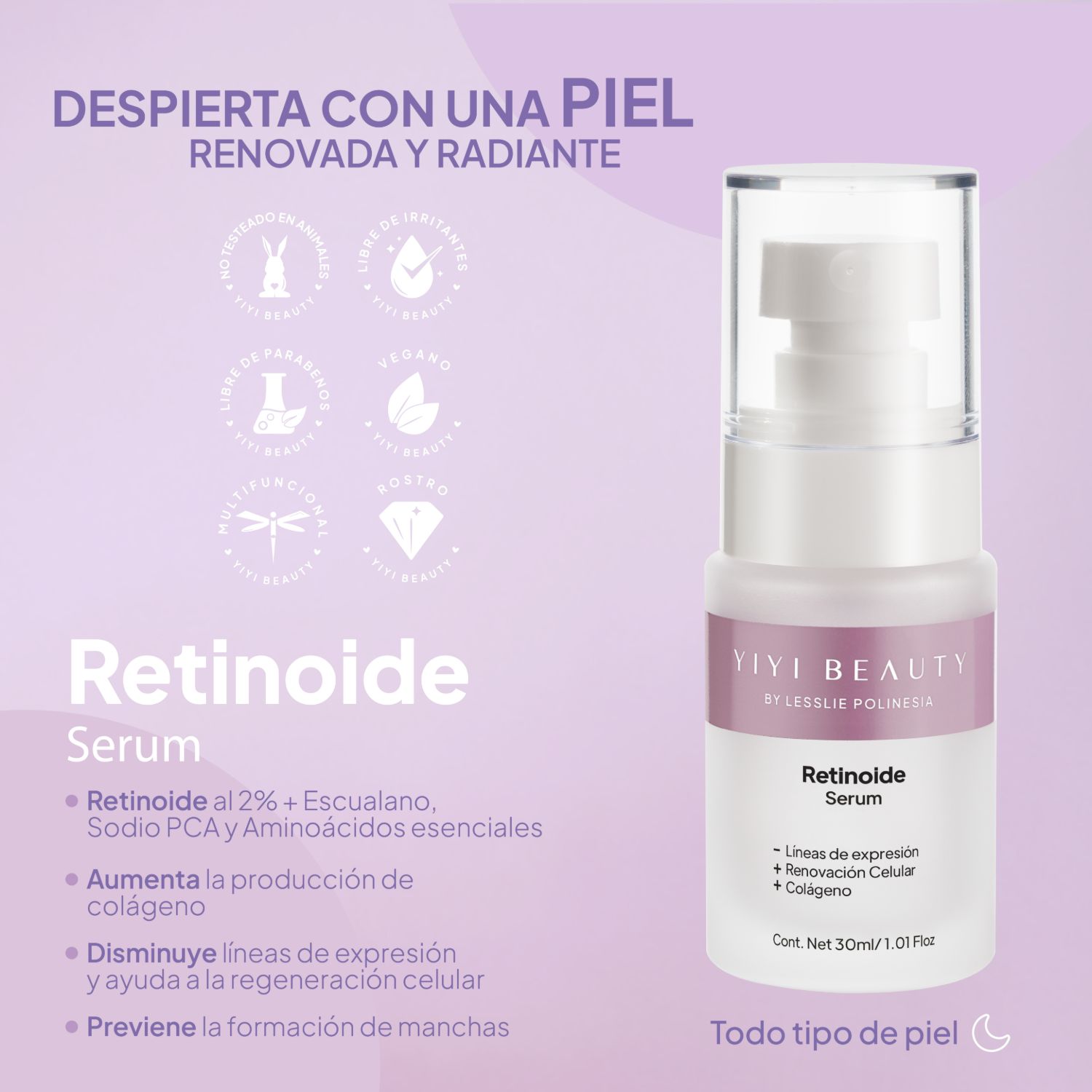 Foto 6 pulgar | Suero Facial Retinoide 30 Ml para Estimular la Producción de Colágeno y Ácido Hialurónico