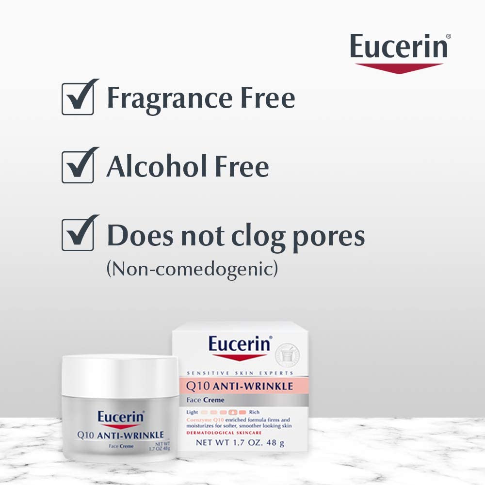 Foto 3 pulgar | Crema Facial Eucerin Sensitive Skin Q10 Antiarrugas 50 Ml X5 - Venta Internacional.