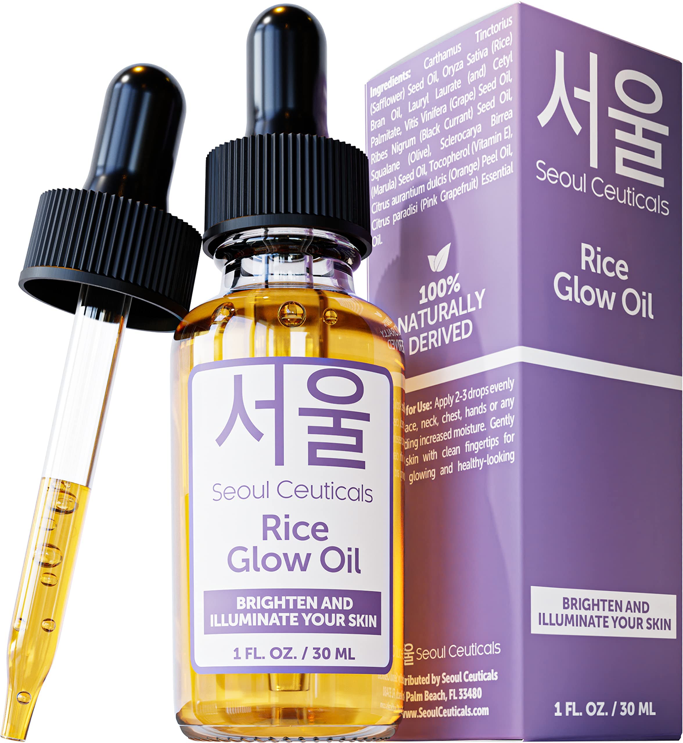 Aceite De Salvado De Arroz Seoulceuticals Facial Glow Oil, 30 Ml, Piel De Cristal - Venta Internacional.