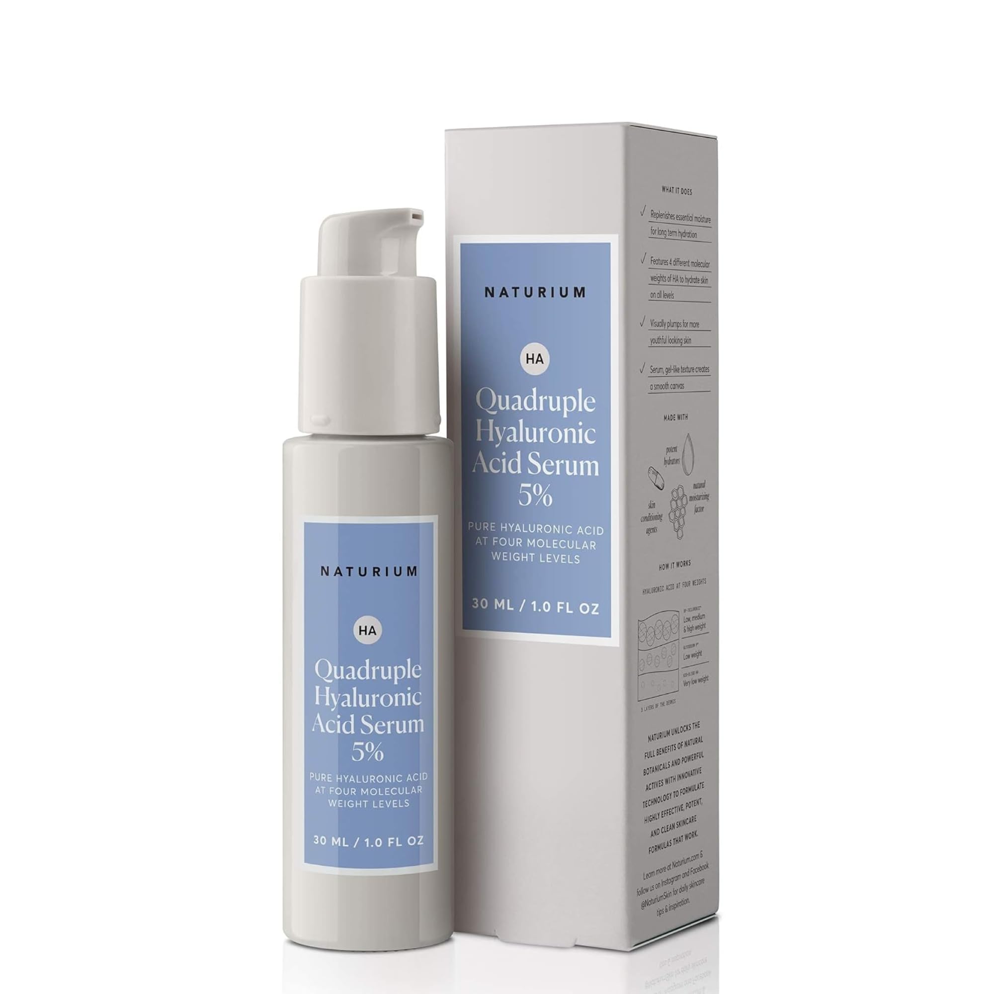 Serum Naturium Quadruple Ácido Hialurónico 5% Hidratante 30 Ml - Venta Internacional.