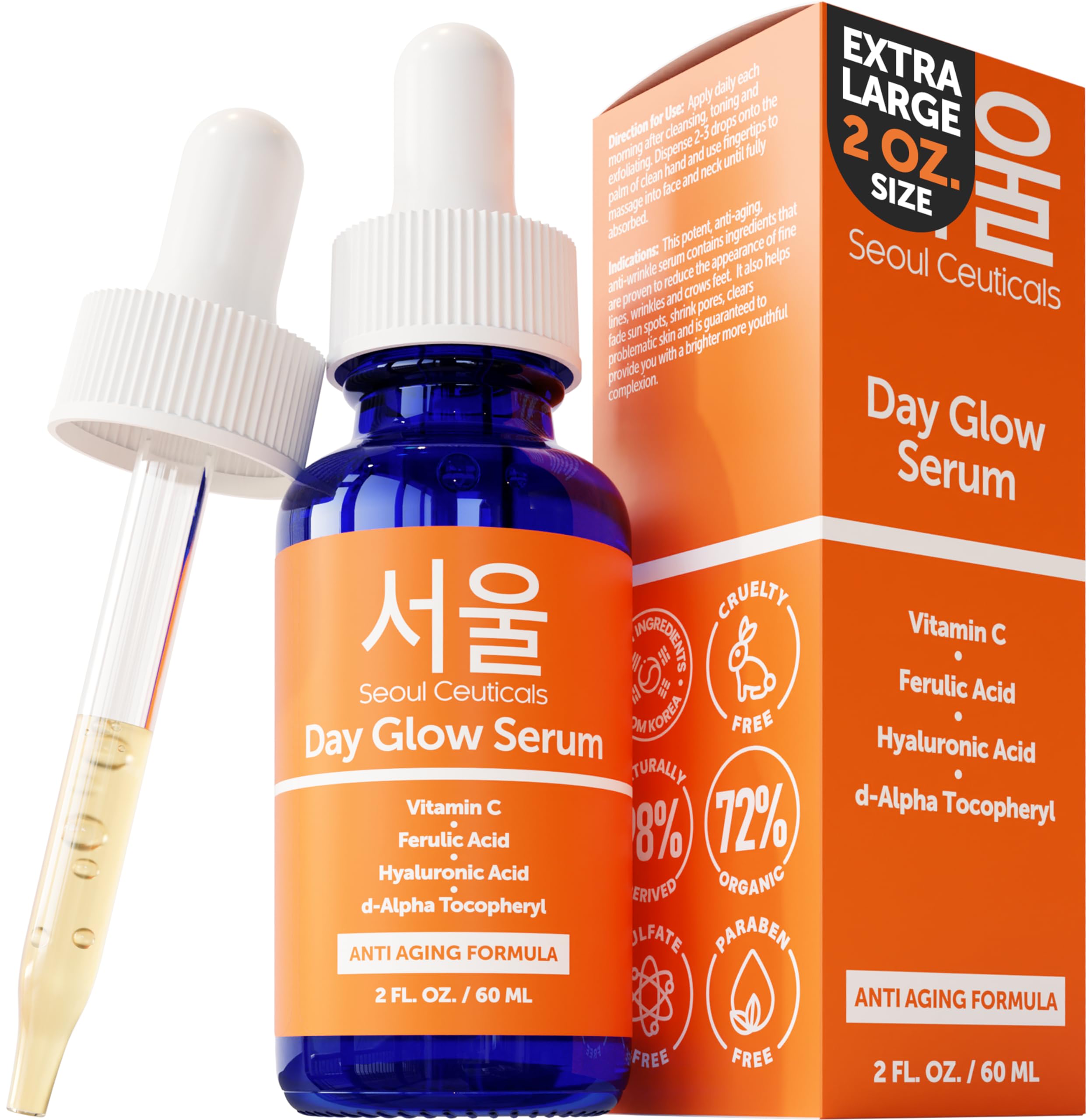 Sérum Seoulceuticals Con Vitamina C, 20% De Ácido Hialurónico, 60 Ml - Venta Internacional.