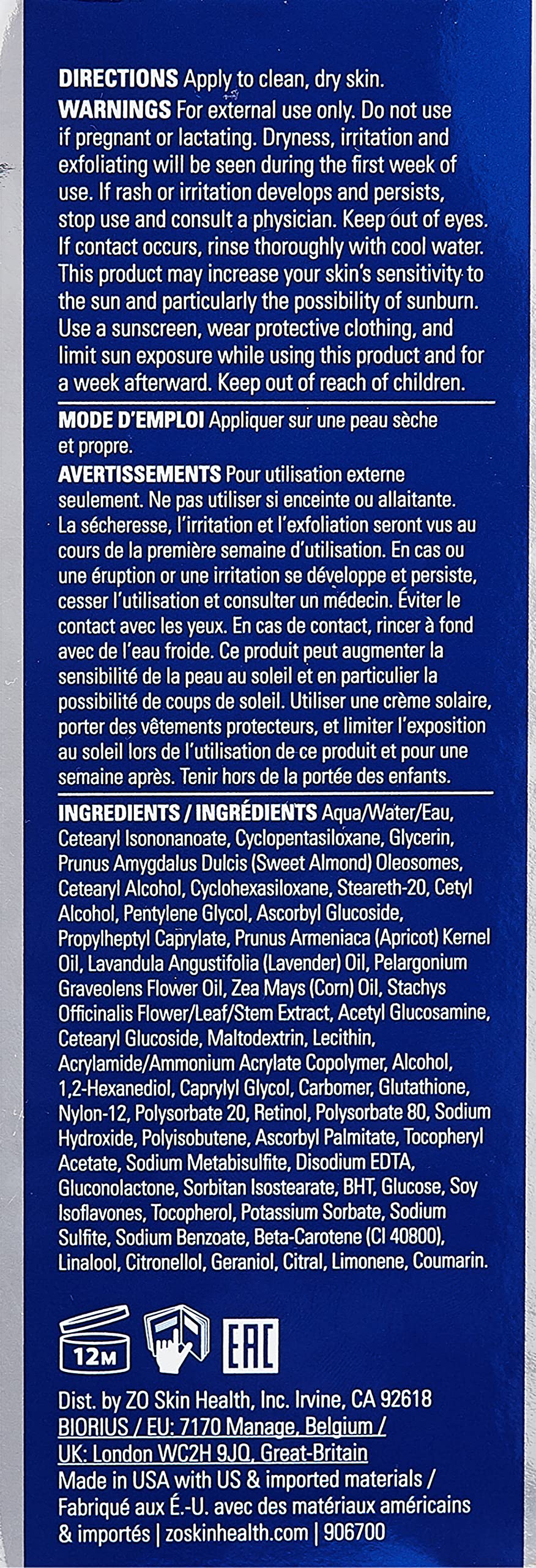 Foto 4 pulgar | Iluminador De Piel Zo Skin Health Retinol 0,5% 50 Ml - Venta Internacional.