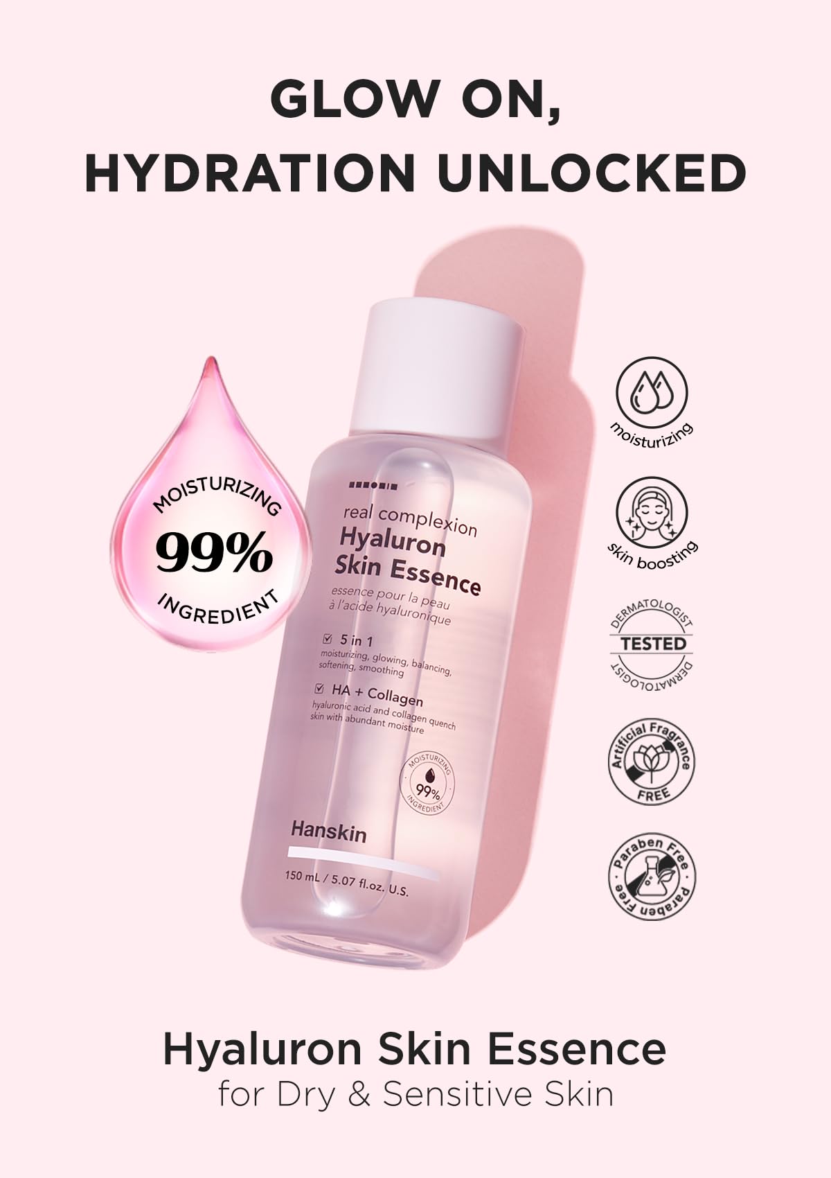 Foto 3 pulgar | Esencia Para Piel Hanskin Real Complexion Hyaluronic 150 Ml - Venta Internacional.