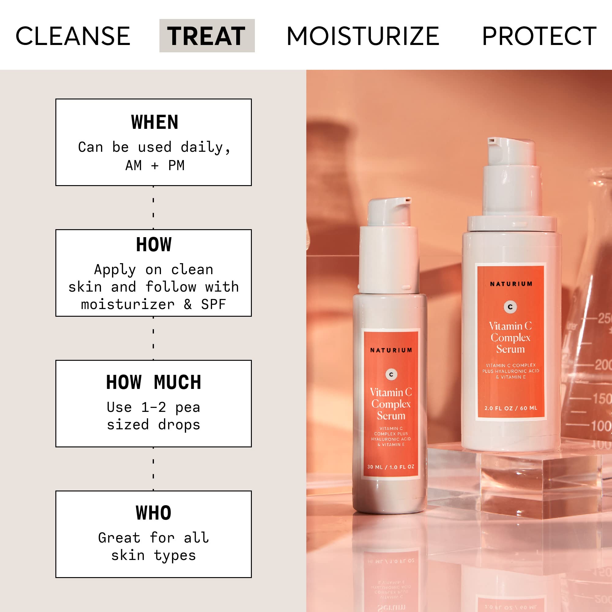 Foto 2 | Serum Naturium, Complejo Facial De Vitamina C Con Ácido Hialurónico, 30 Ml - Venta Internacional.