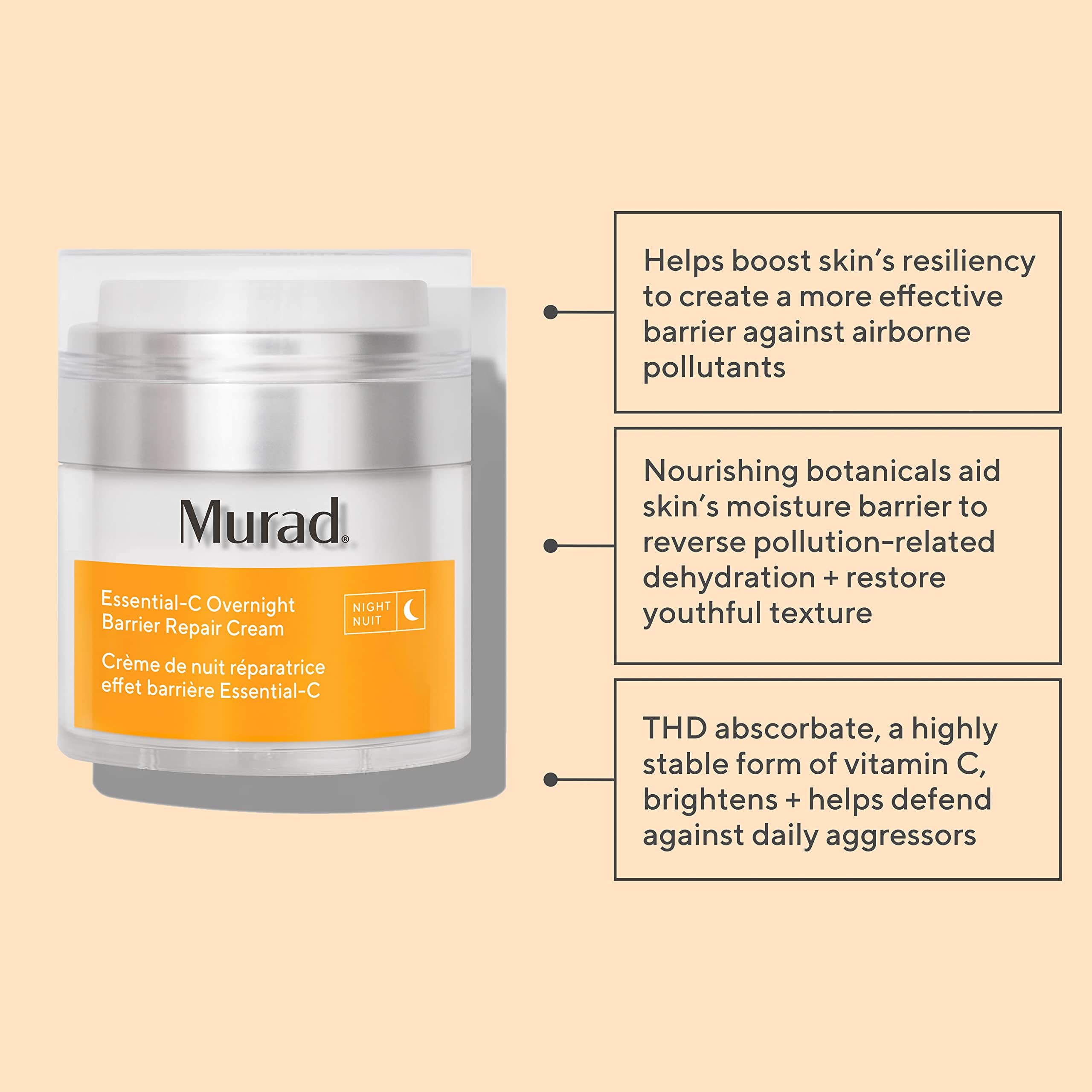 Foto 3 pulgar | Crema Hidratante Murad Essential-c Overnight Barrier Repair 50 Ml - Venta Internacional.