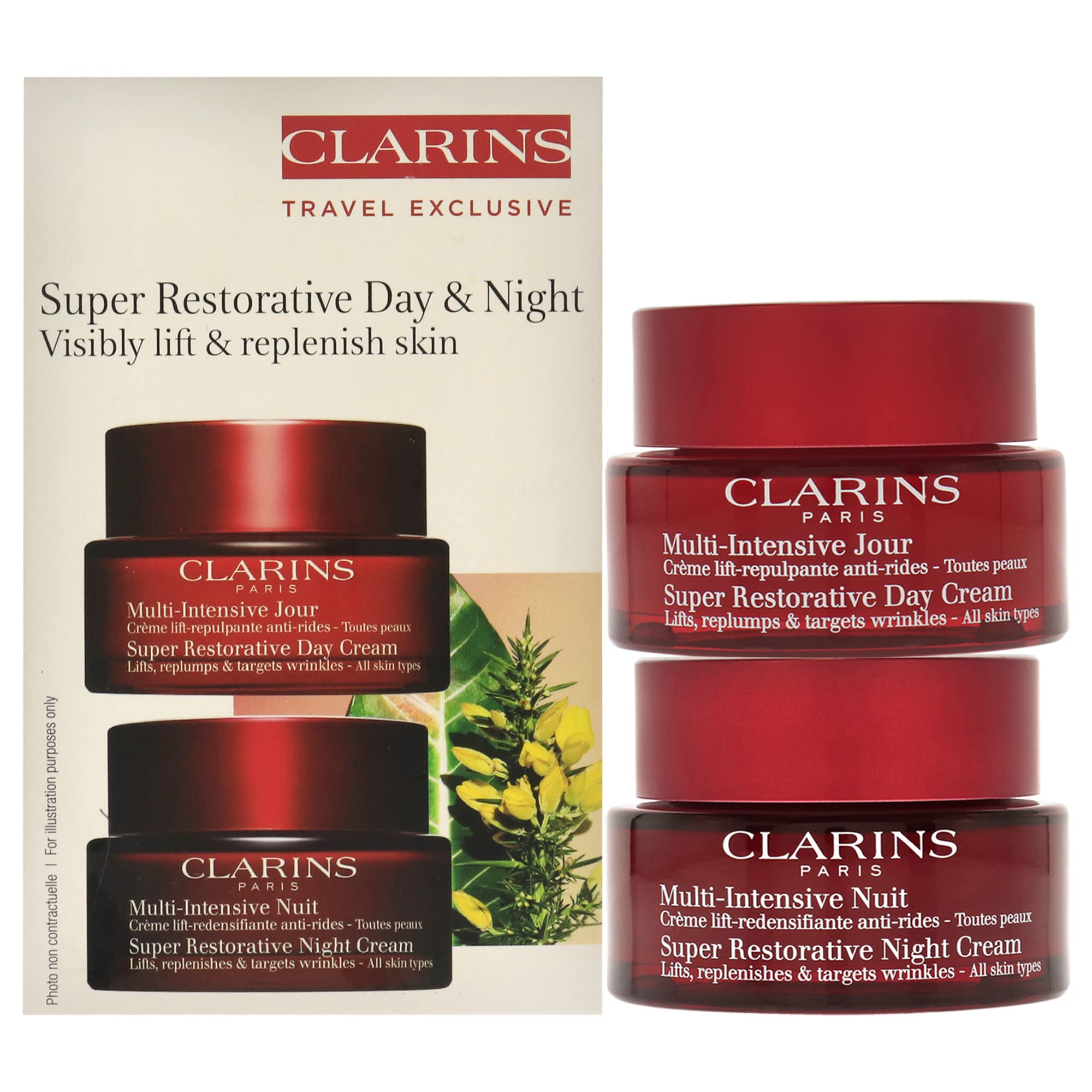 Skincare Set Clarins Super Restorative Day Cream Night Cream - Venta Internacional.