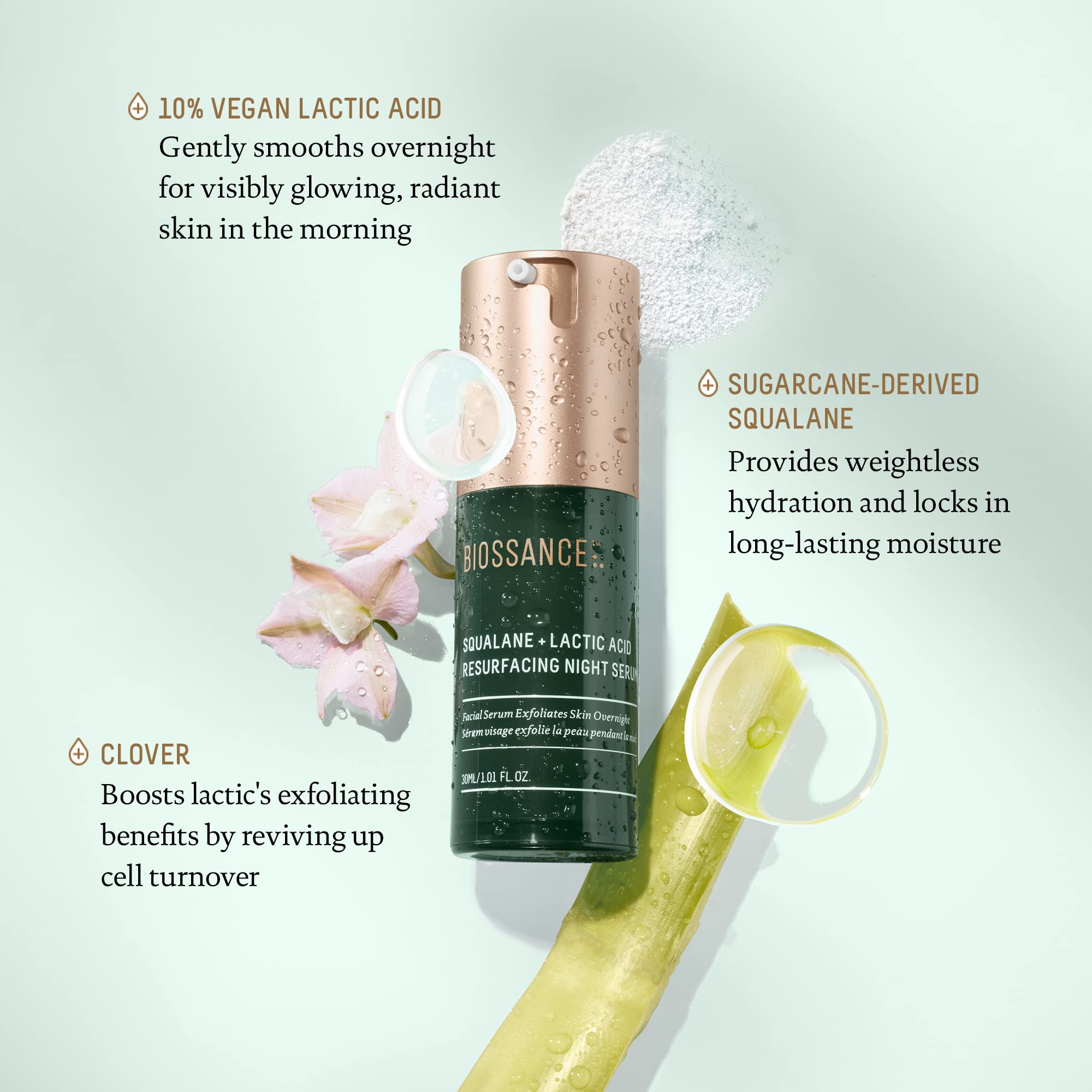 Foto 4 pulgar | Sérum De Noche Biossance Squalane + Ácido Láctico 30 Ml - Venta Internacional.