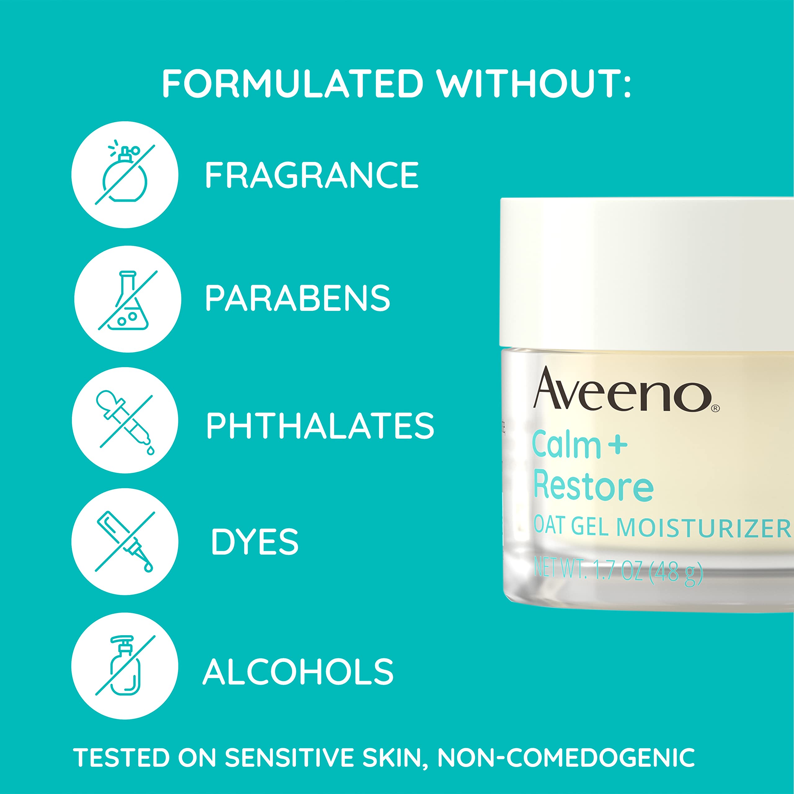 Foto 6 pulgar | Crema Hidratante Facial Aveeno Calm + Restore Avena Gel 50 Ml - Venta Internacional.