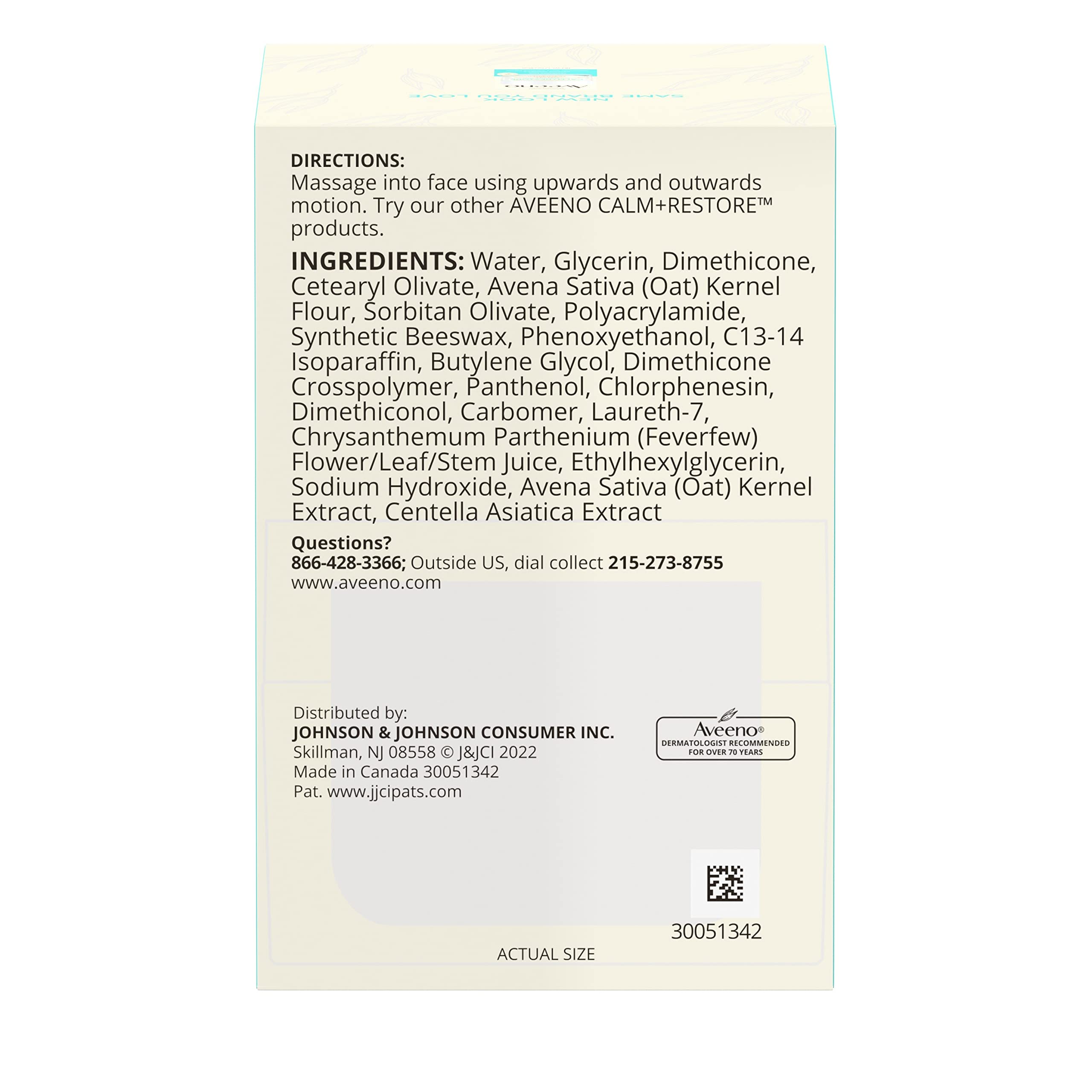 Foto 7 pulgar | Crema Hidratante Facial Aveeno Calm + Restore Avena Gel 50 Ml - Venta Internacional.