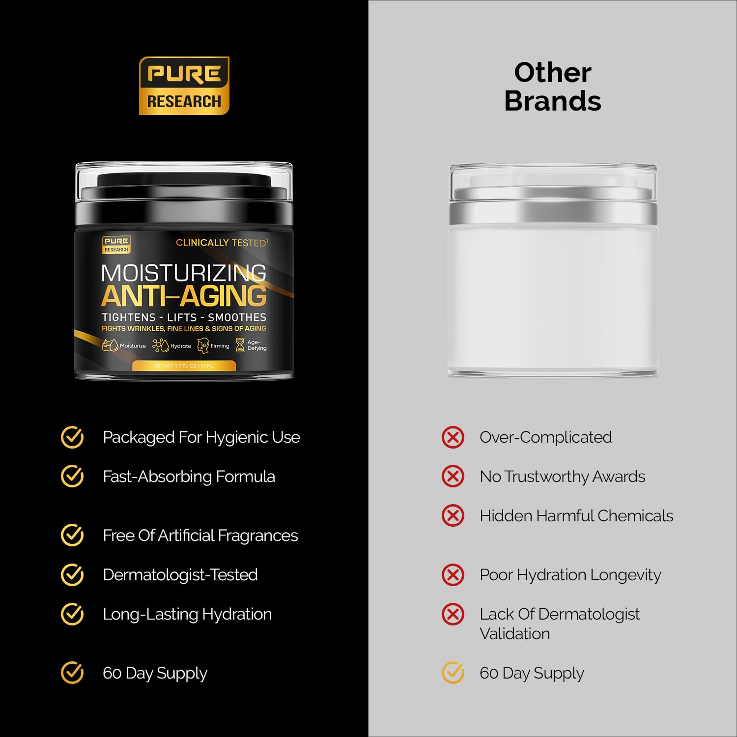 Foto 7 pulgar | Crema Hidratante Pure Research Antiedad 50 Ml Para Hombre - Venta Internacional.