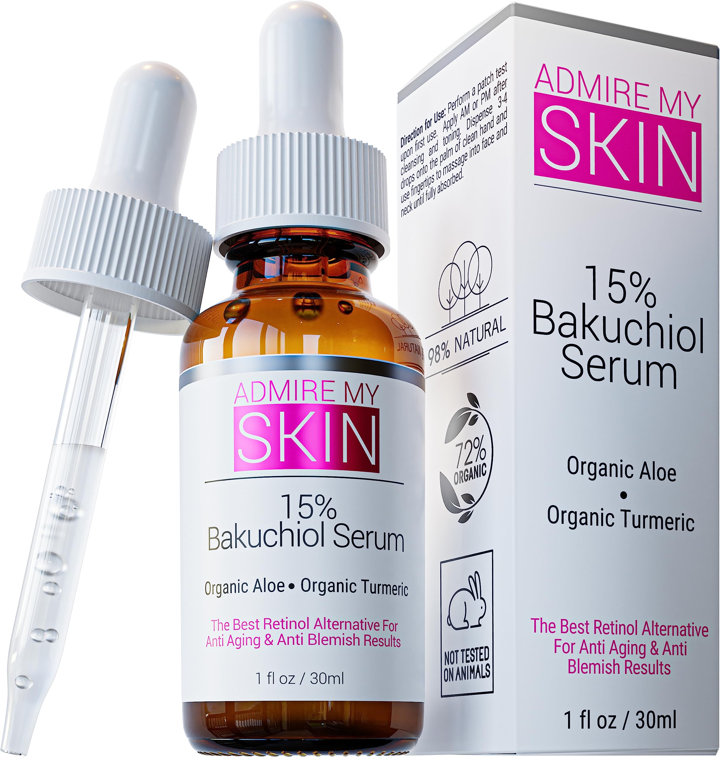 Foto 2 pulgar | Sérum Admire My Skin Bakuchiol, Alternativa Al Retinol Natural, 30 Ml - Venta Internacional.
