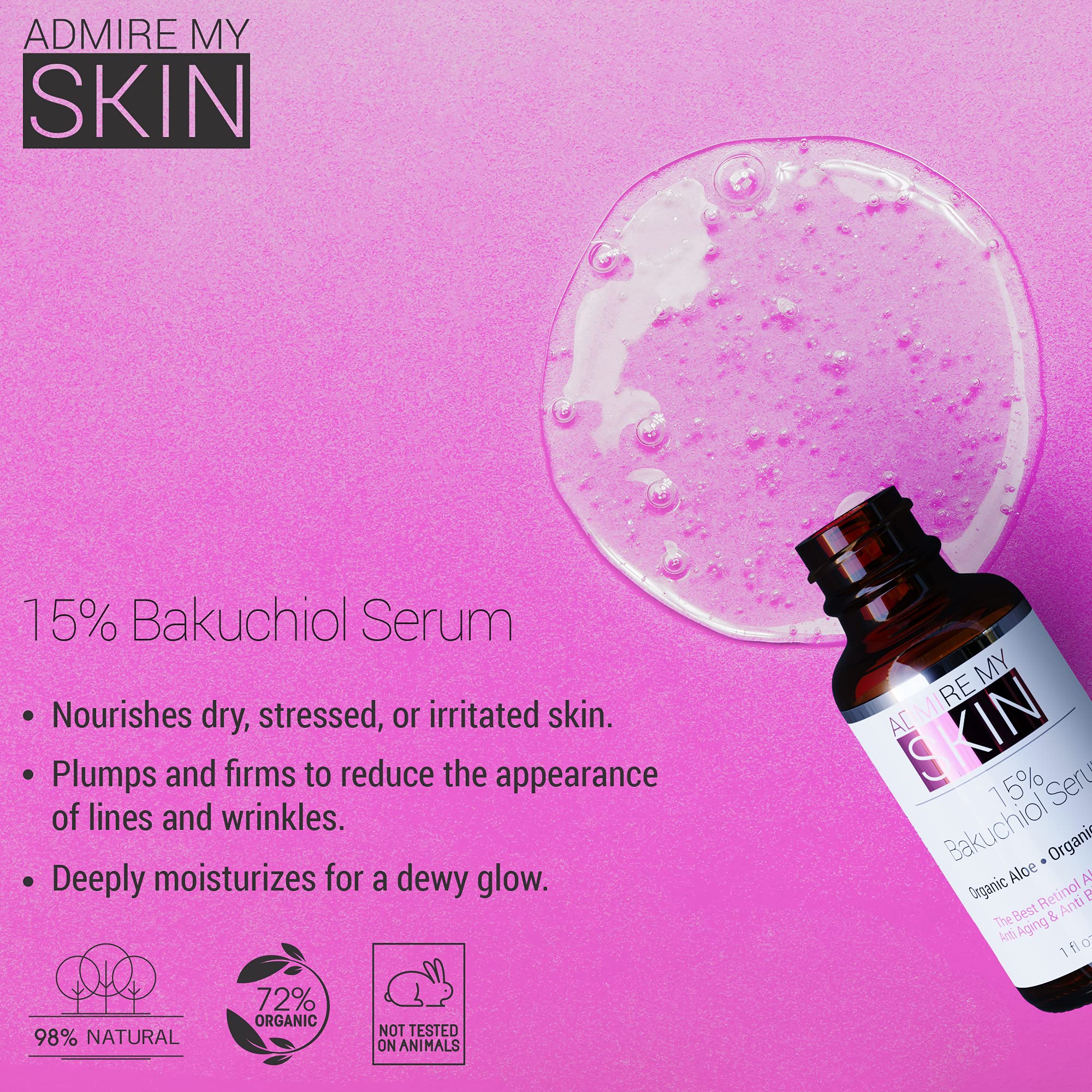 Foto 3 pulgar | Sérum Admire My Skin Bakuchiol, Alternativa Al Retinol Natural, 30 Ml - Venta Internacional.