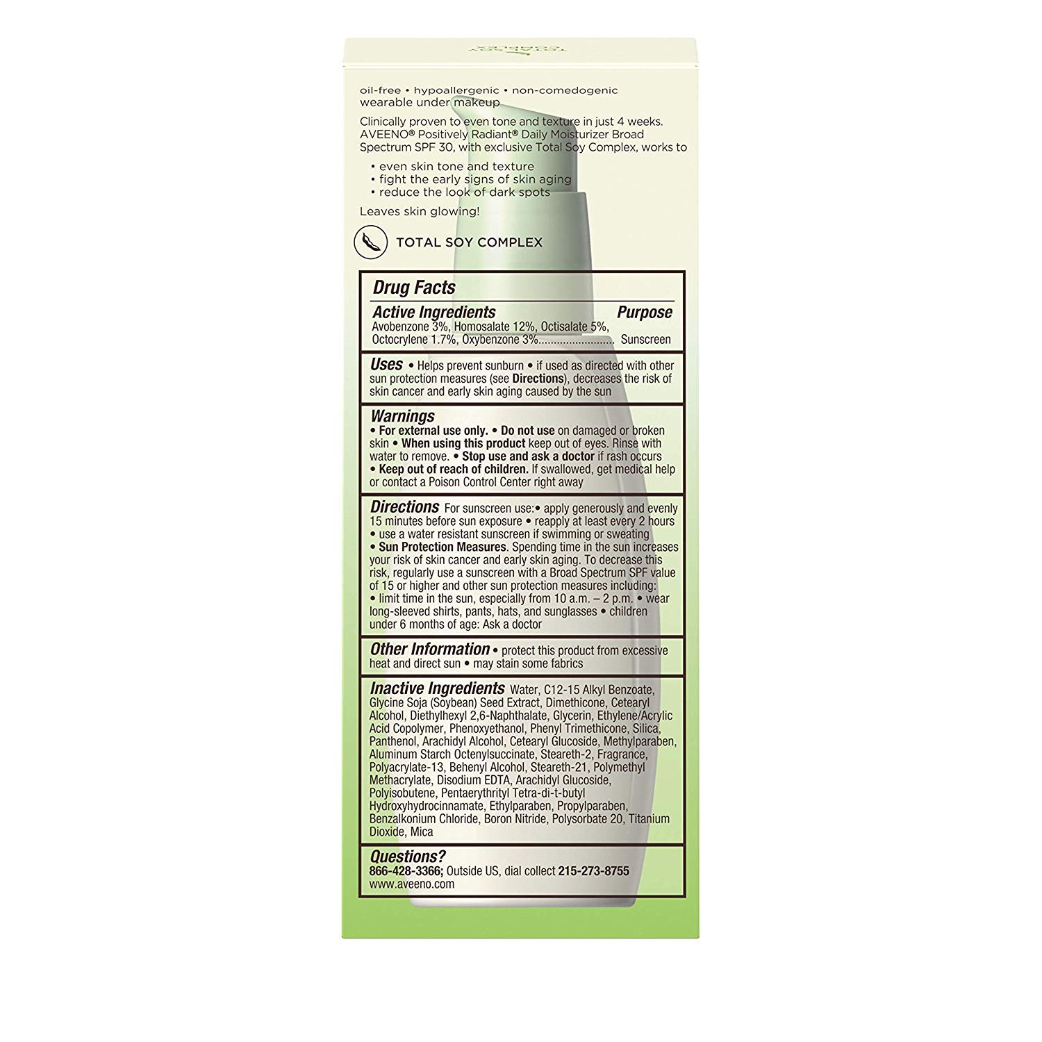Foto 2 | Crema Hidratante Facial Aveeno Positively Radiant Spf 30 75 Ml - Venta Internacional.