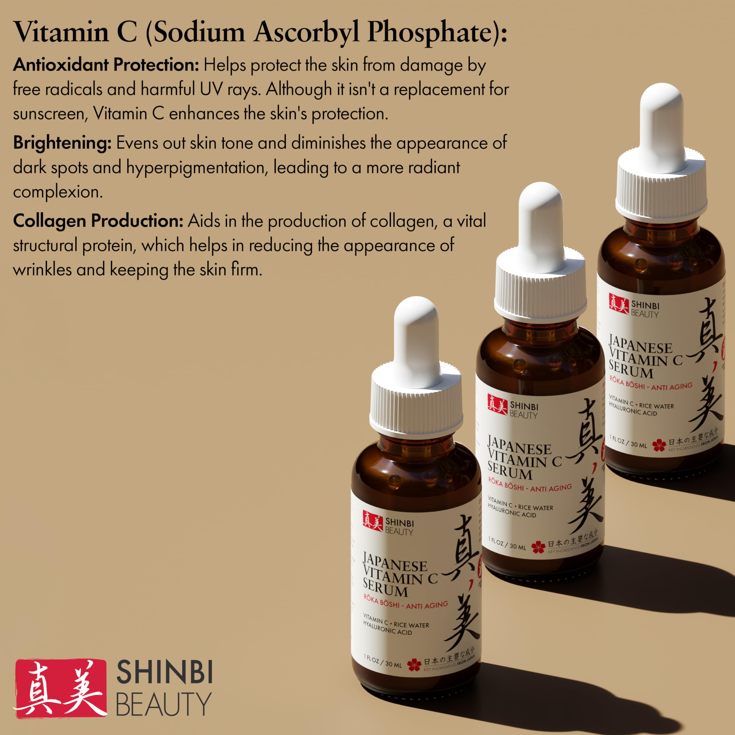 Foto 6 pulgar | Sérum Shinbi Beauty Japanese Vitamina C Con Agua De Arroz 30 Ml - Venta Internacional.