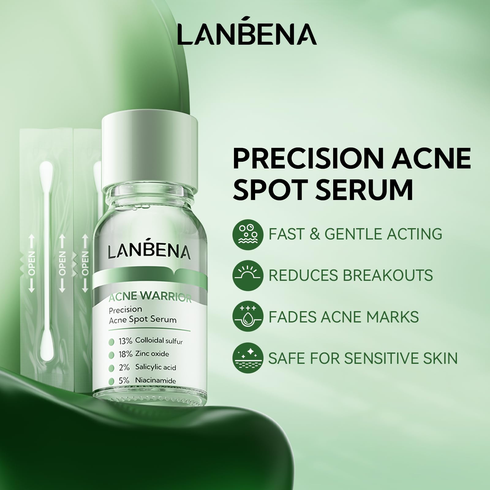 Foto 3 pulgar | Sérum Para Manchas De Acné Lanbena Precision, Tratamiento Nocturno, 12 Ml - Venta Internacional.
