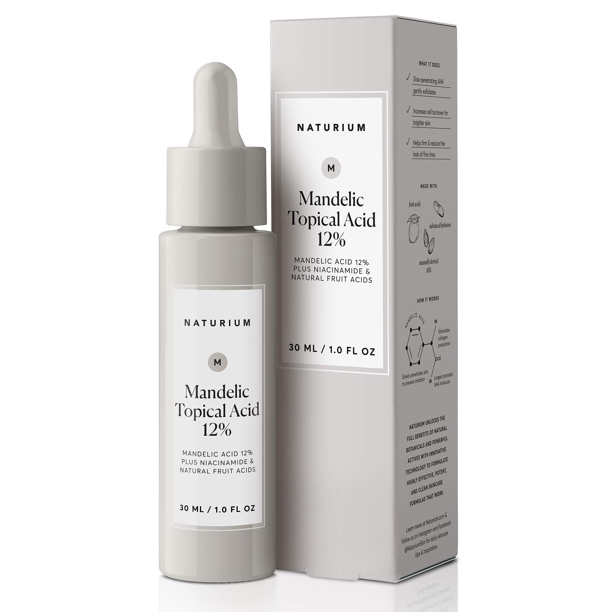 Ácido Tópico Mandélico Naturium Para El Cuidado De La Piel, 12% Con Niacinamida, 30 Ml - Venta Internacional.