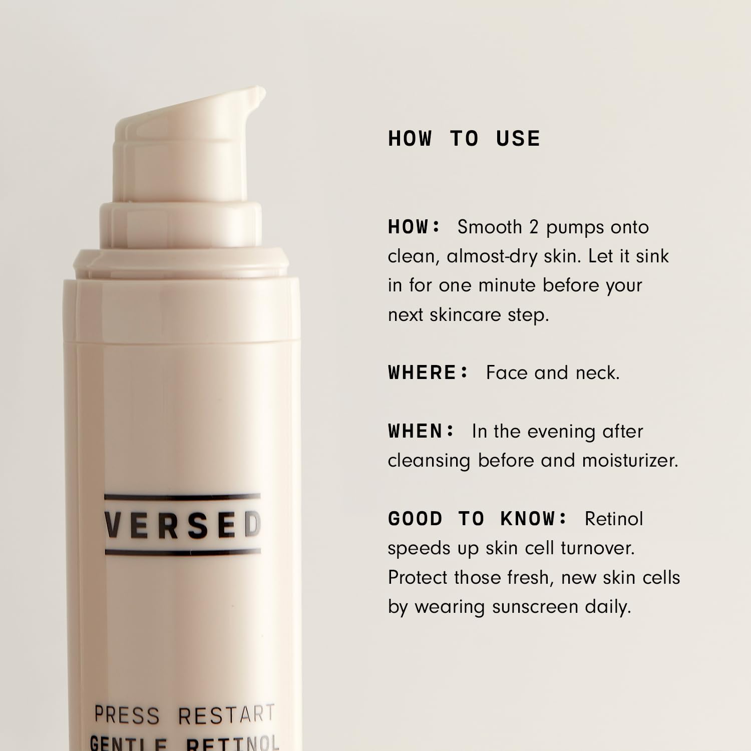 Foto 4 pulgar | Sérum Versed Press Restart Gentle Retinol, 60 Ml, Para Manchas Oscuras - Venta Internacional.