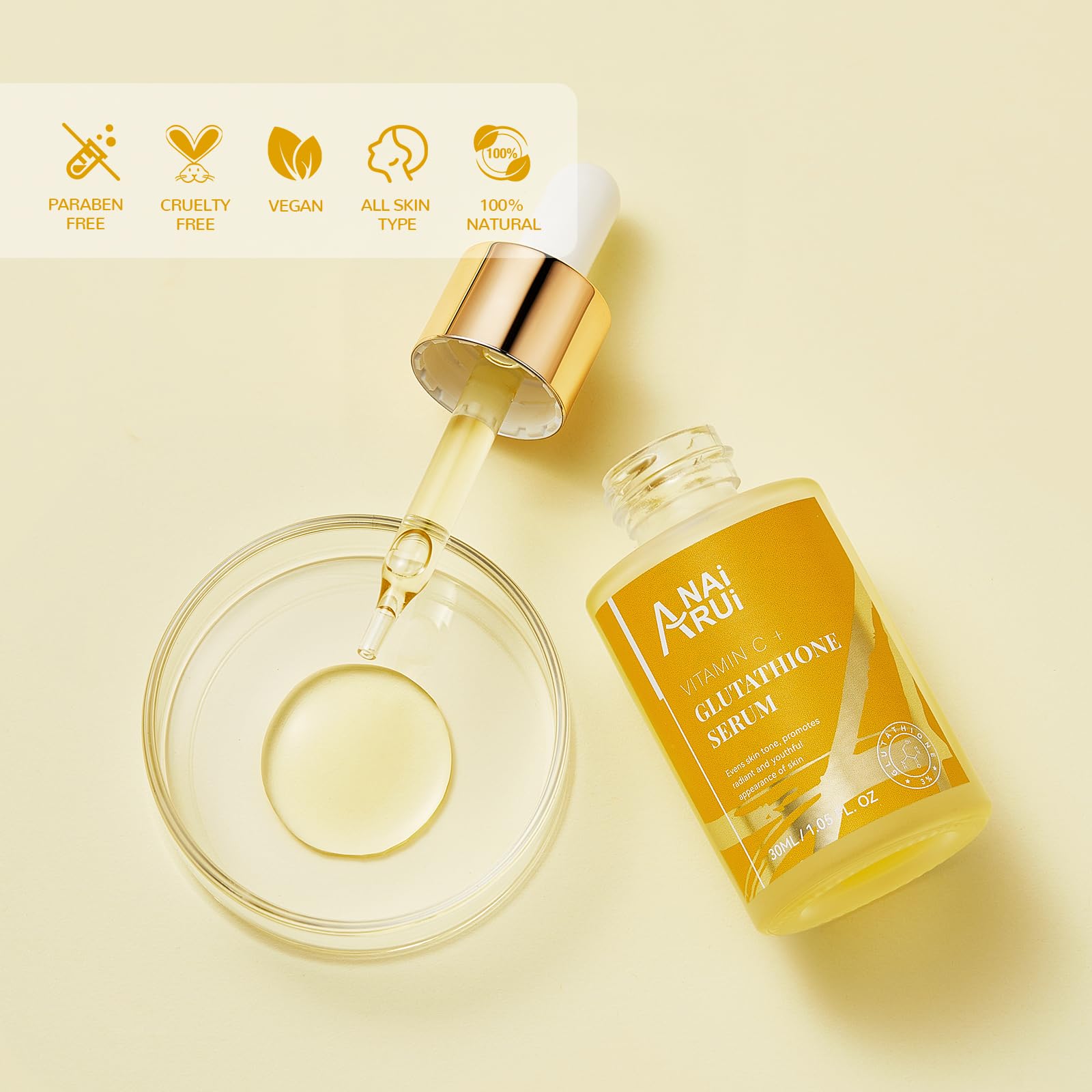 Foto 8 pulgar | Sérum Anai Rui Con Vitamina C Y Glutatión Con Ácido Hialurónico 30 Ml - Venta Internacional.