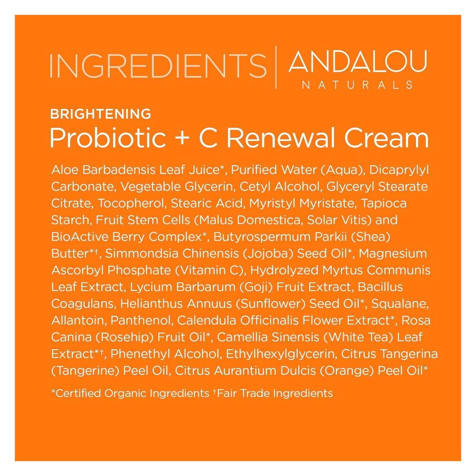 Foto 4 pulgar | Crema Andalou Naturals Probiotic + C Renewal 50 Ml - Venta Internacional.