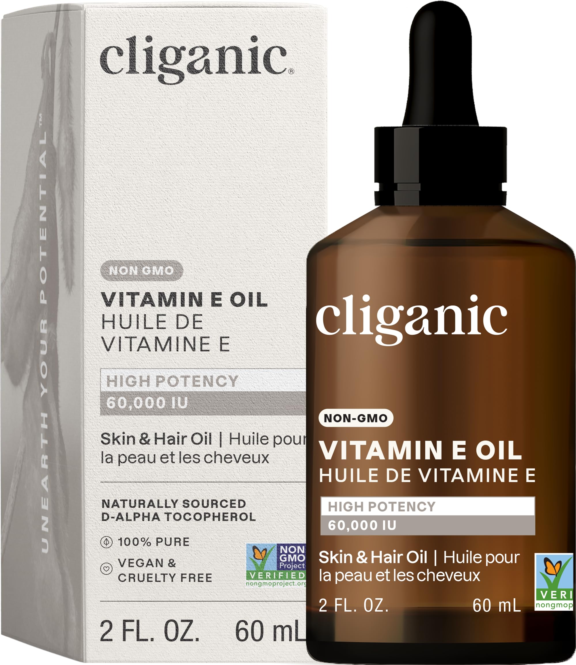 Foto 2 pulgar | Aceite De Vitamina E Cliganic 60.000 Ui Para Piel, Cabello Y Rostro - Venta Internacional.