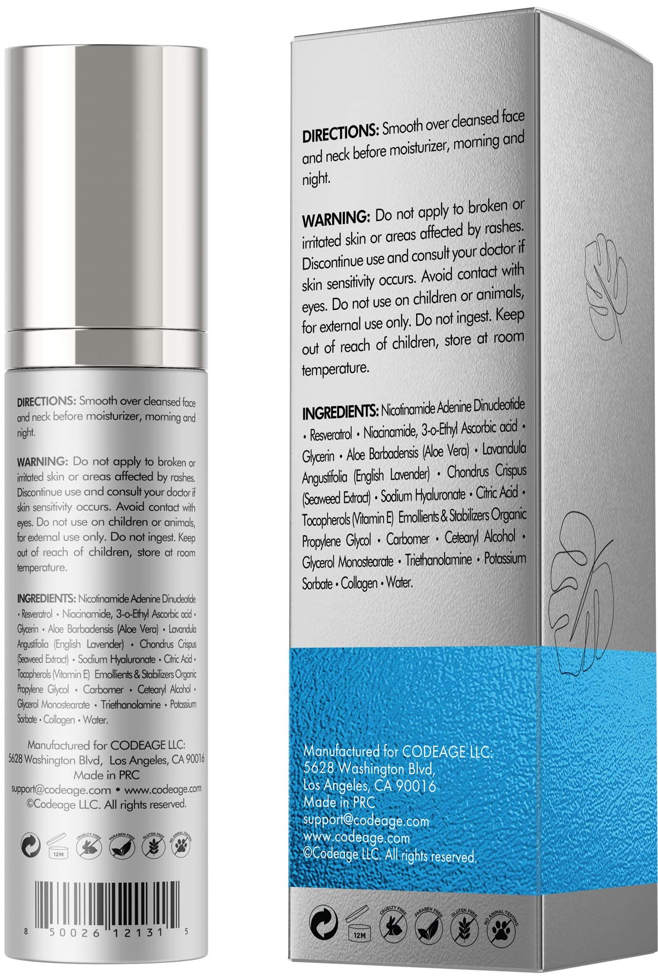 Foto 3 pulgar | Sérum Codeage Eternal Platinum Nad Resveratrol 100 Ml - Venta Internacional.