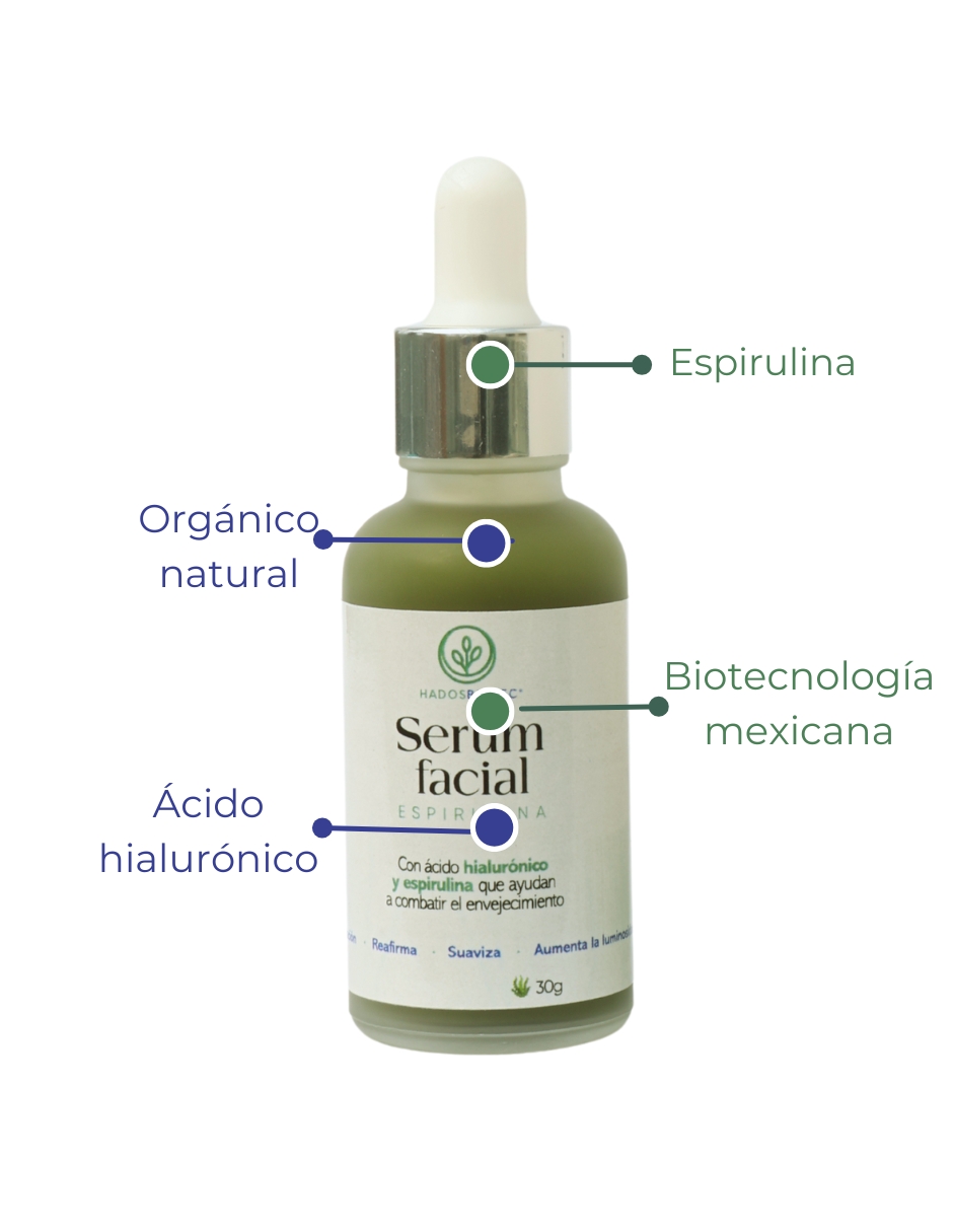 Foto 3 pulgar | Serum Facial Hidratante Hadosbiotec Con Espirulina, Ácido Hialurónico Y Complejo Vitamínico 30 G