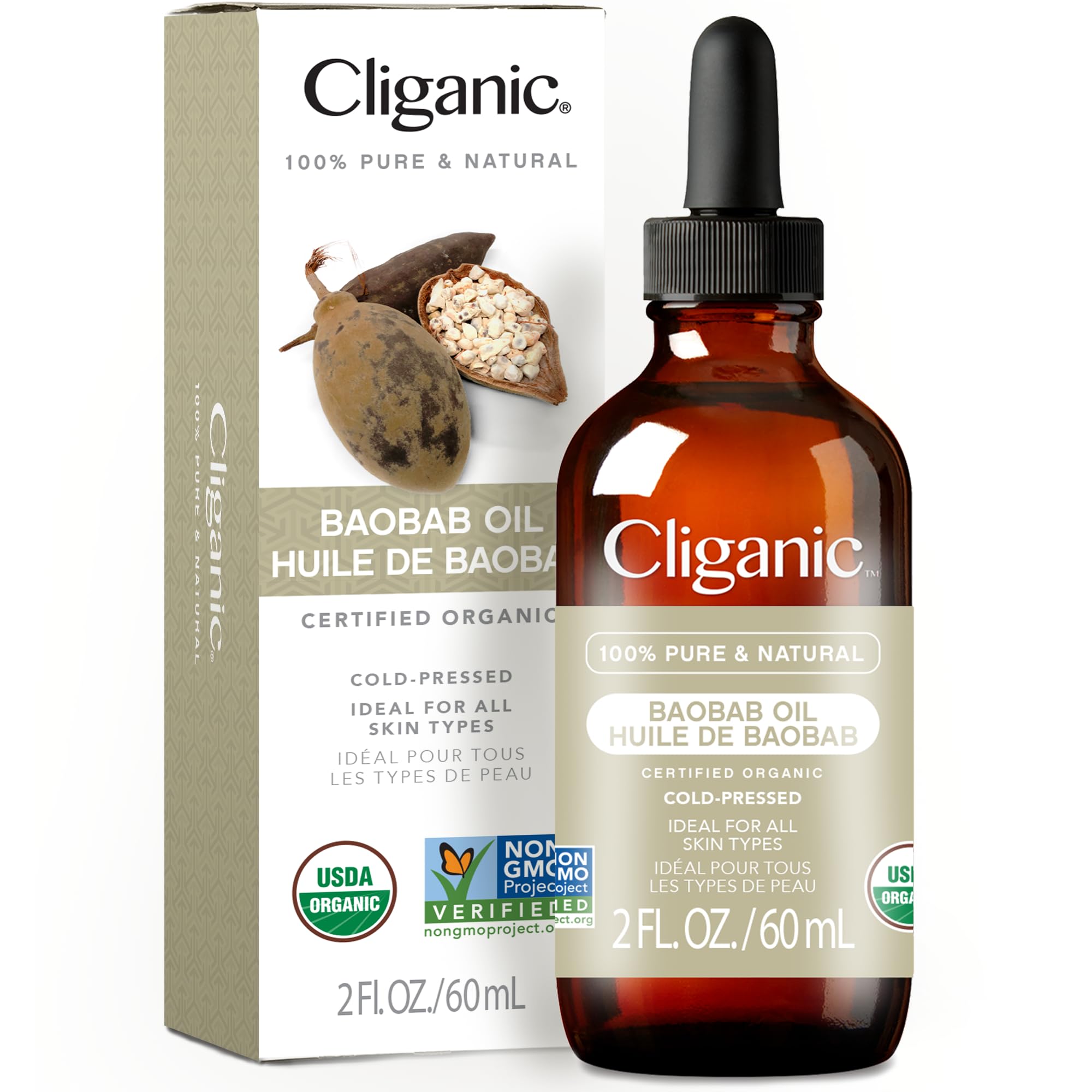 Aceite De Baobab Cliganic Organic 60 Ml - Venta Internacional.