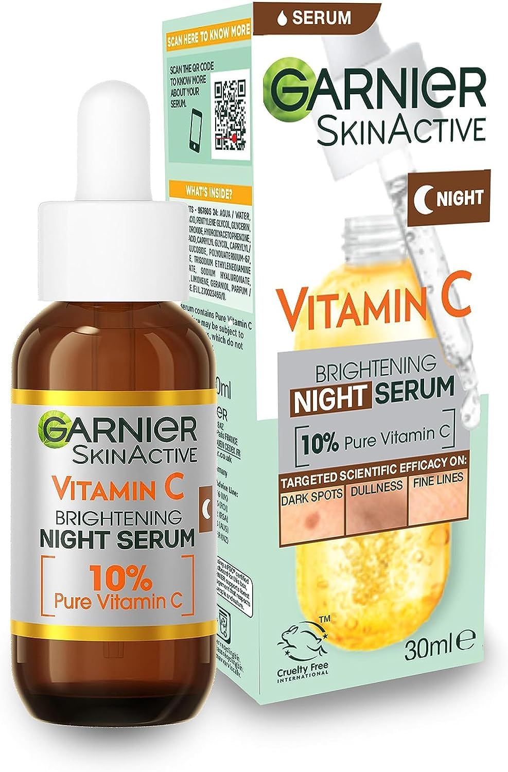 Sérum De Noche Garnier Antimanchas Con 10% De Vitamina C, 30 Ml - Venta Internacional.